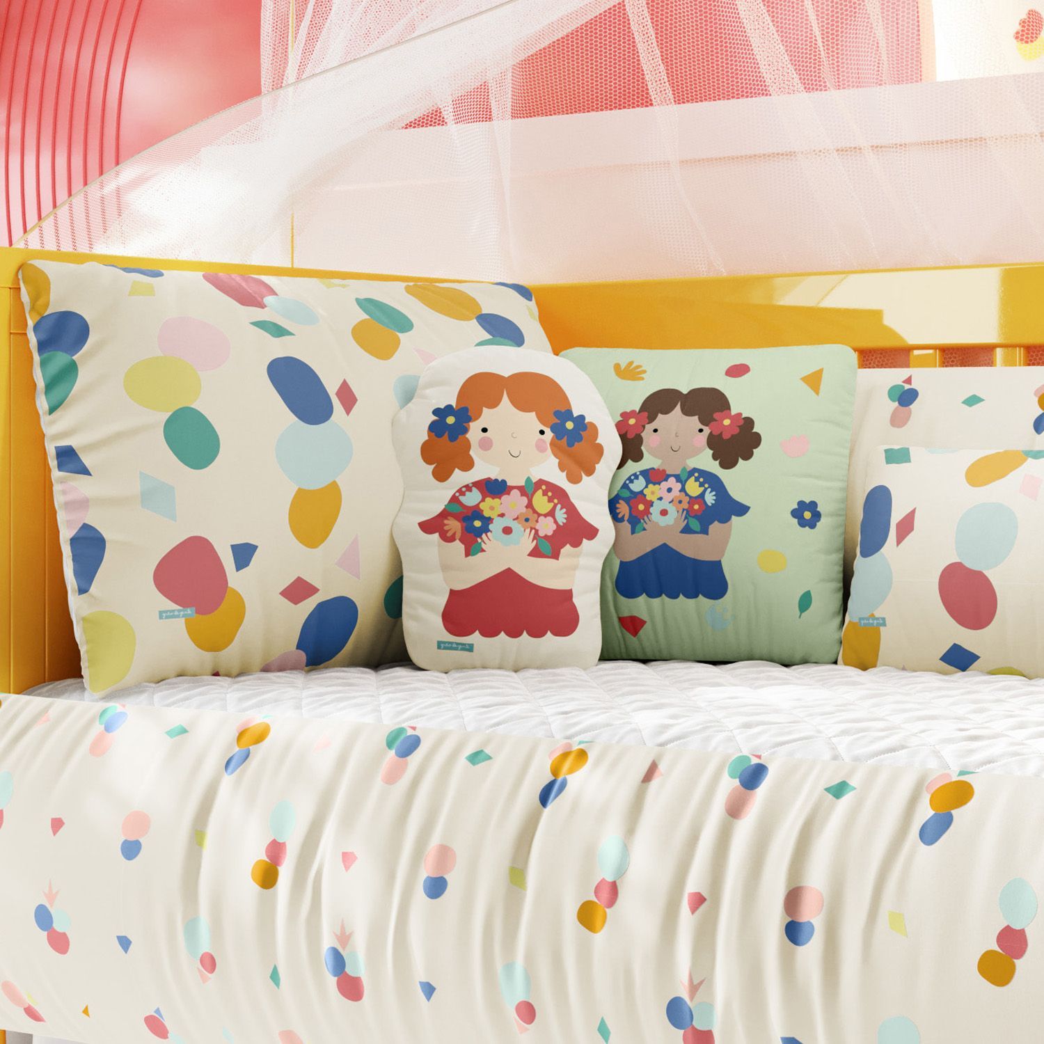 Kit Berço Colorido Menina Flor