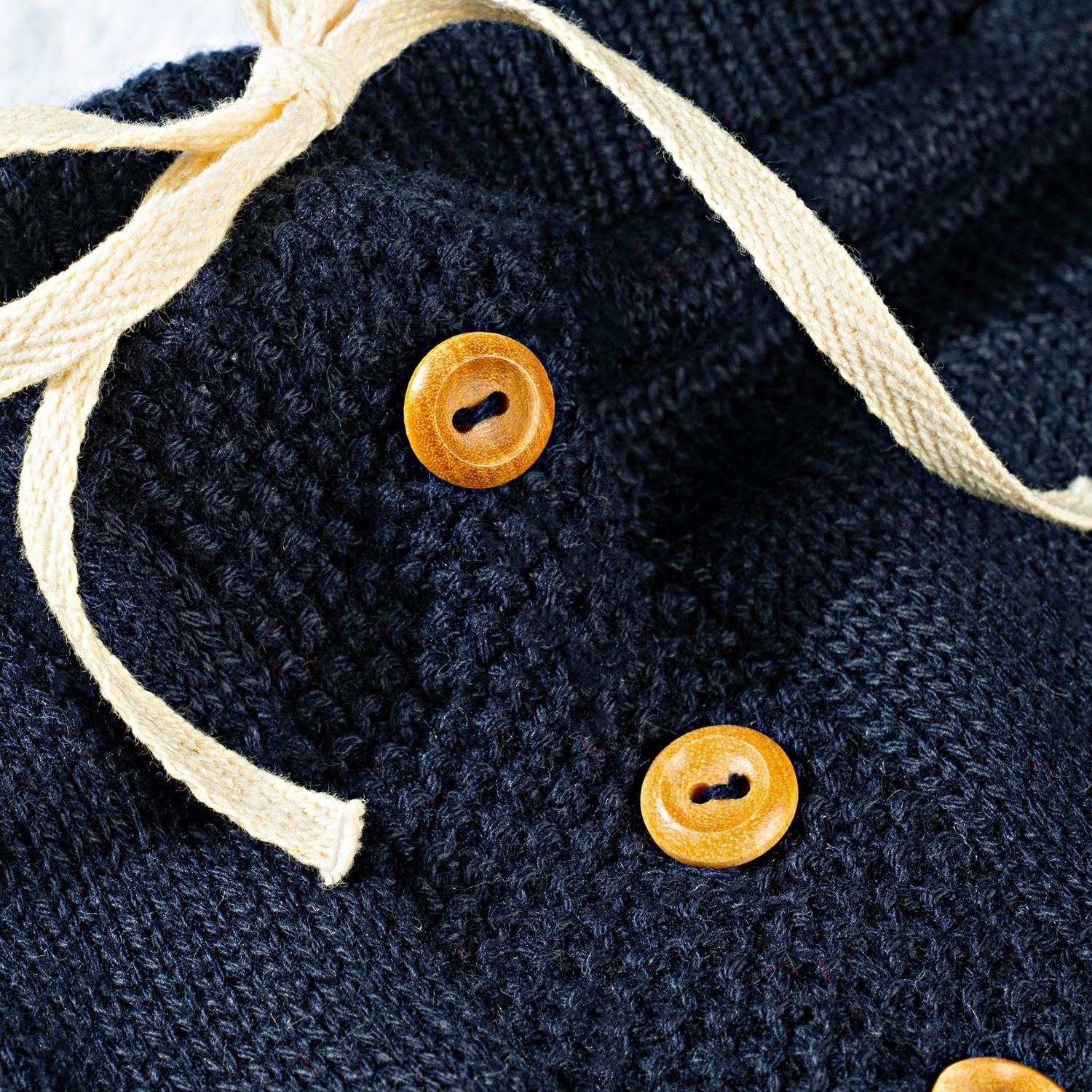 Calça Bebê Saruel Tricot com Botões Azul Marinho