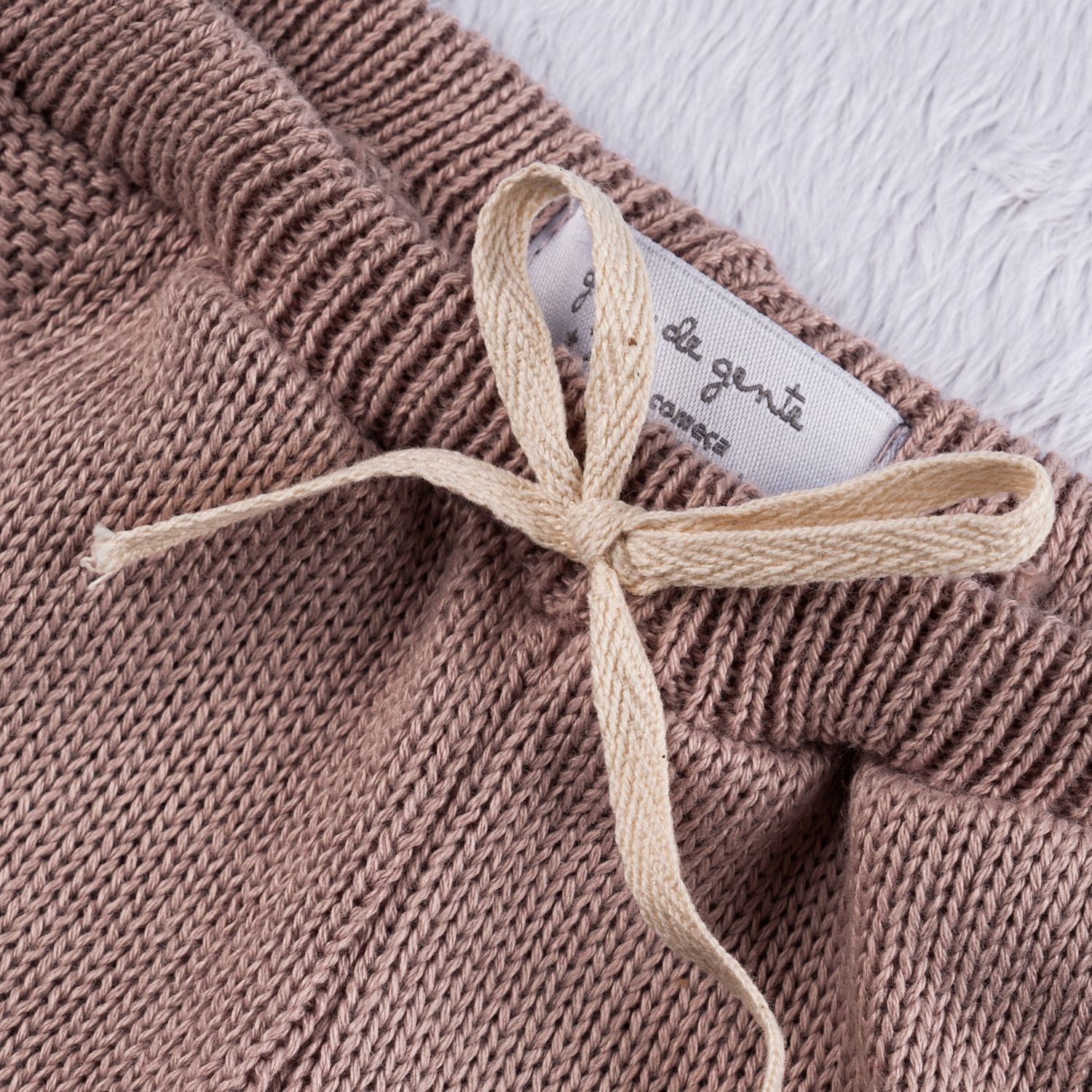 Calça Bebê Tricot Faixa Lateral Branco