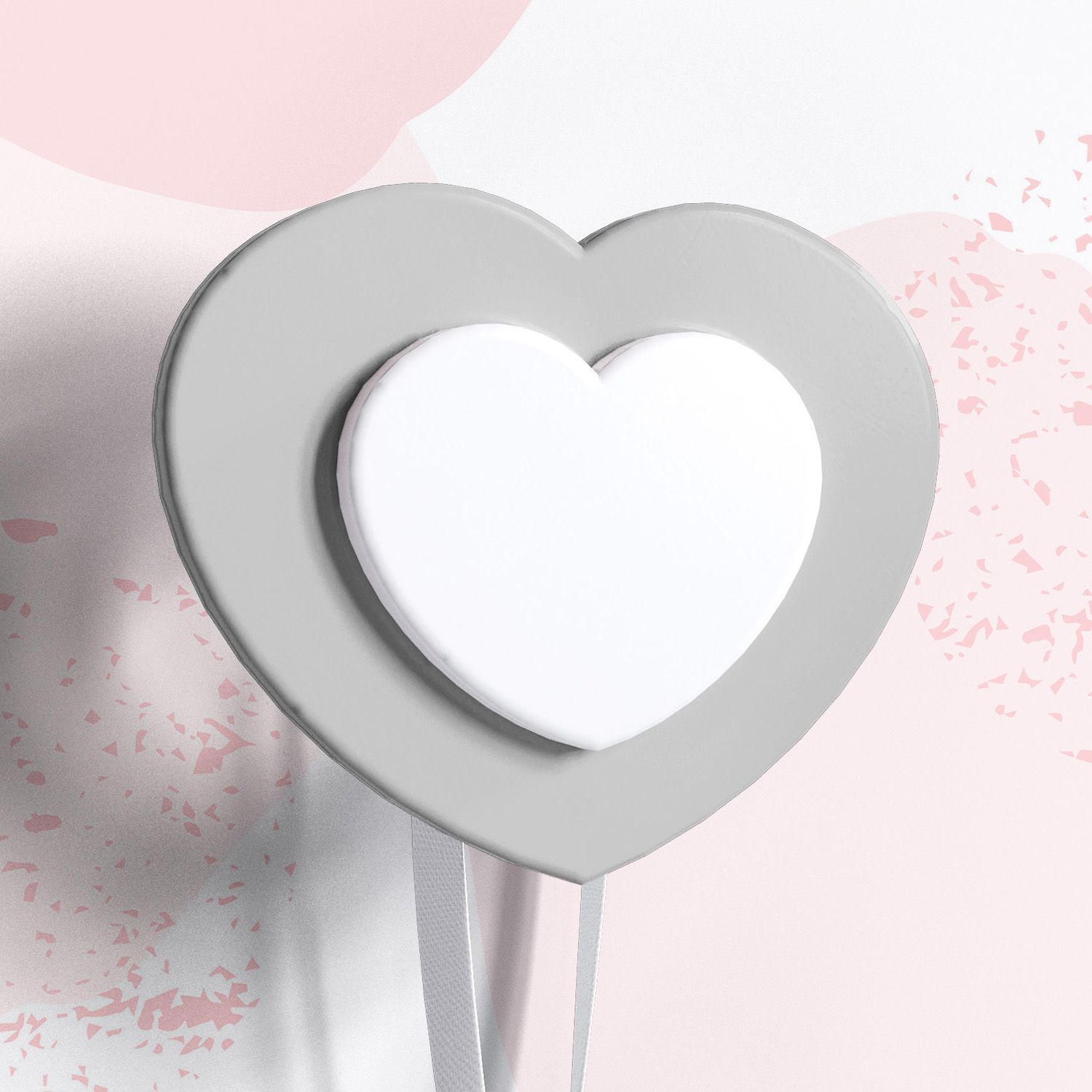 Cabideiro de Parede Coração da Mamãe Cinza e Branco