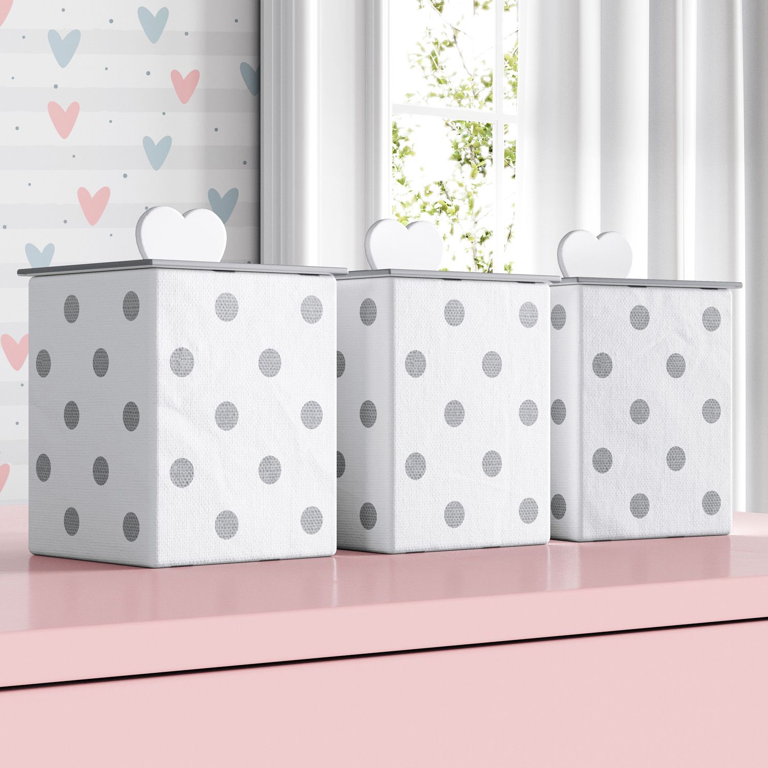 Jogo de Potes Amor da Mamãe Cinza