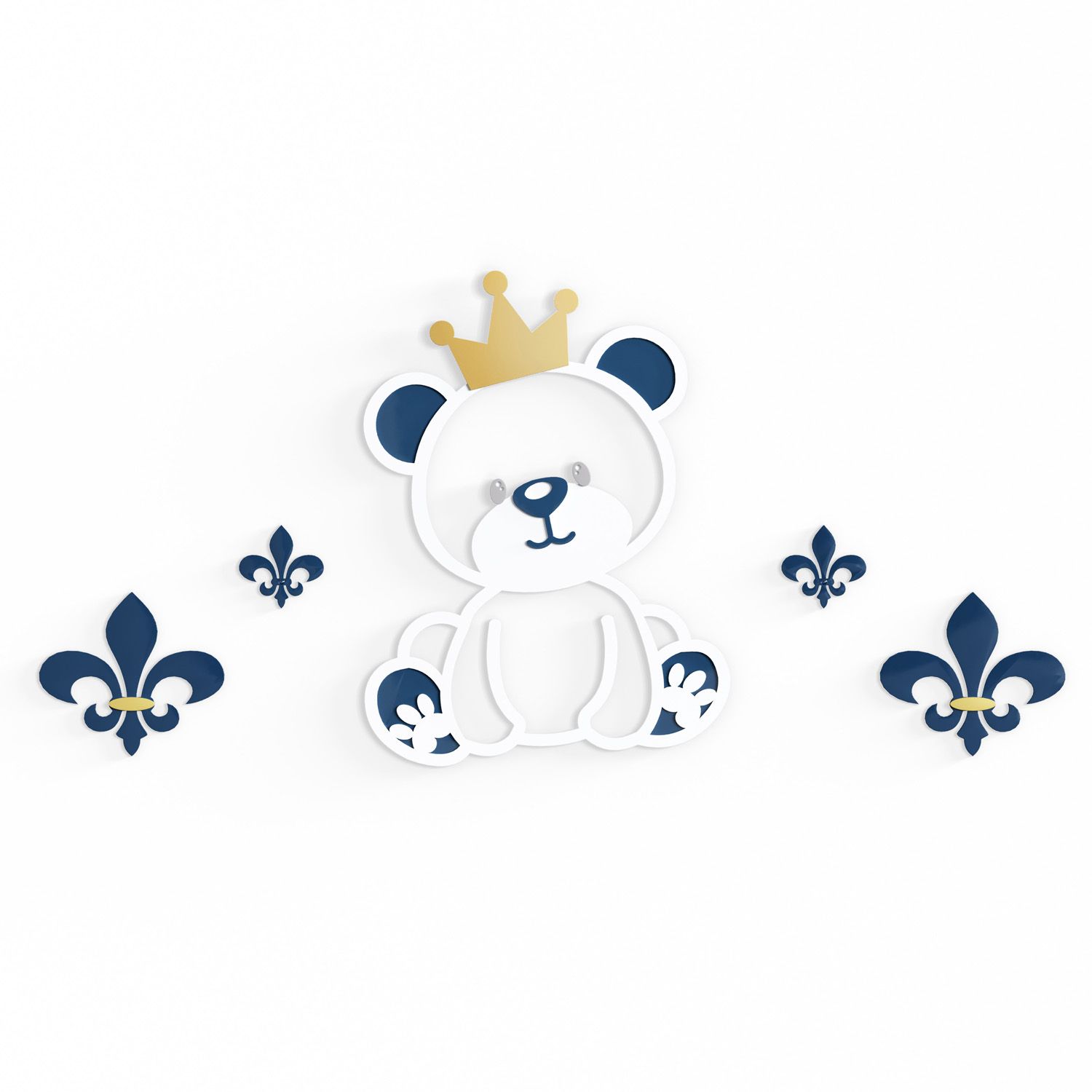 Painel Decorativo Ursinho Príncipe 5 Peças