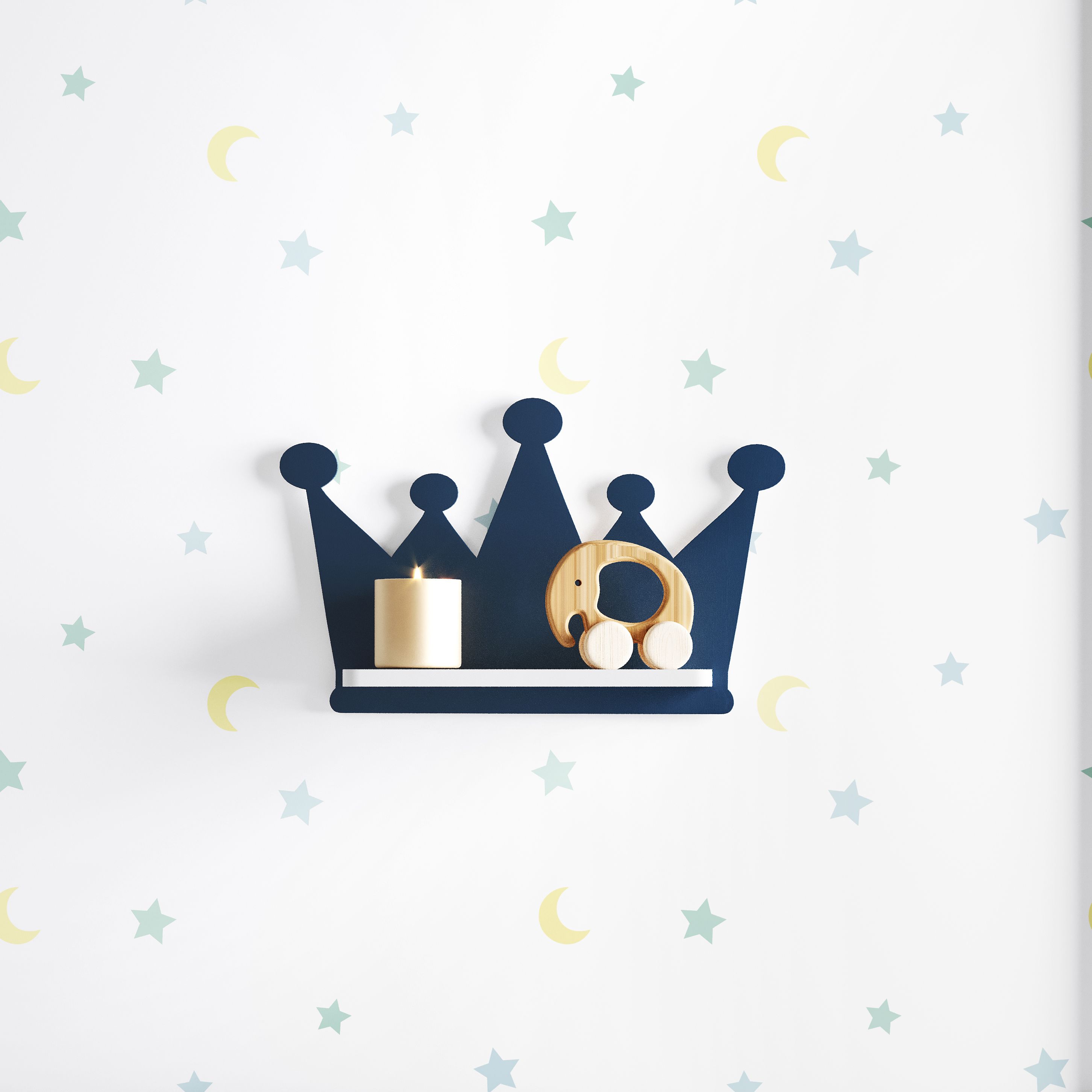 Prateleira MDF Coroa Azul Marinho