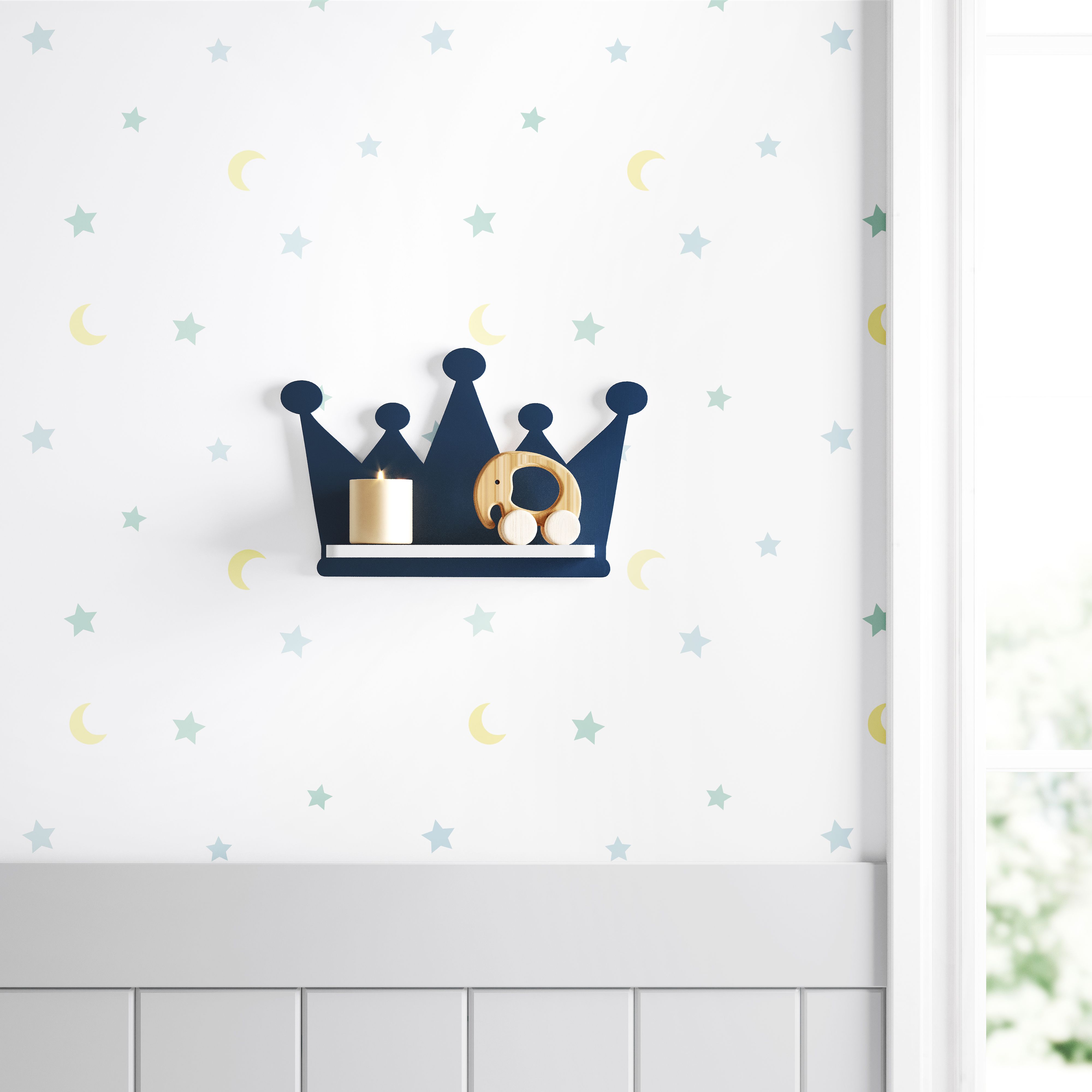 Prateleira MDF Coroa Azul Marinho