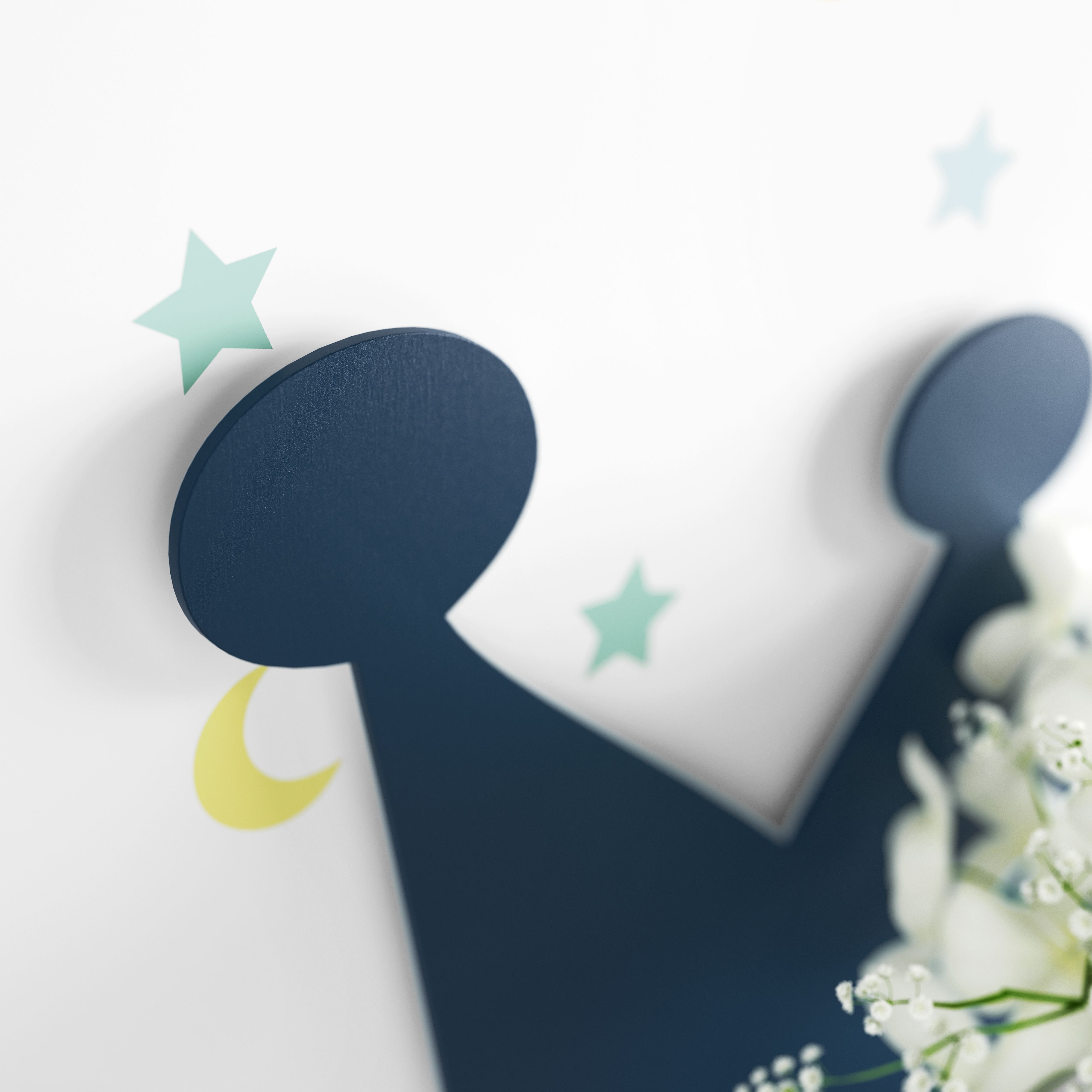 Prateleira MDF Coroa Azul Marinho