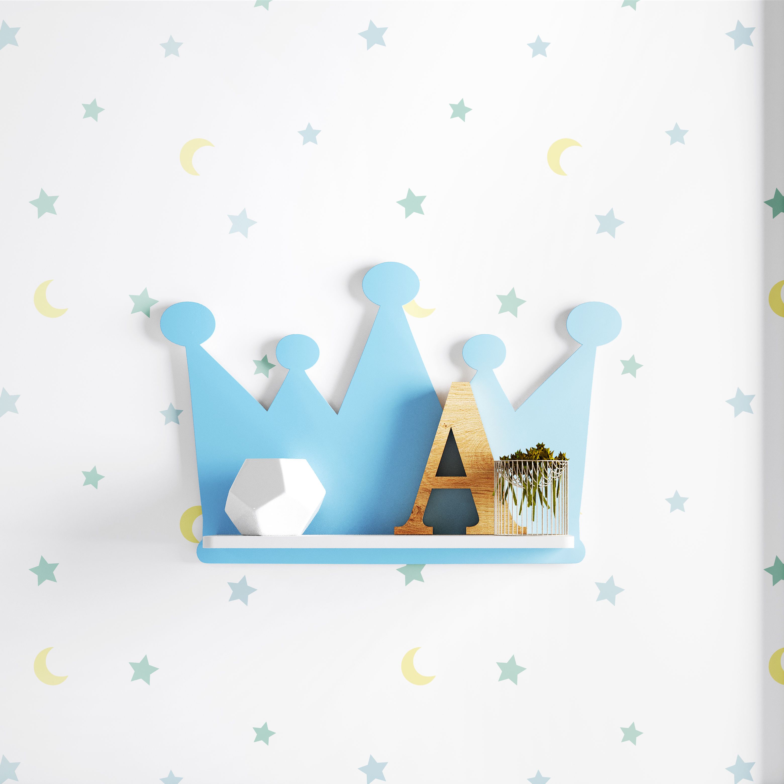 Prateleira MDF Coroa Azul Marinho