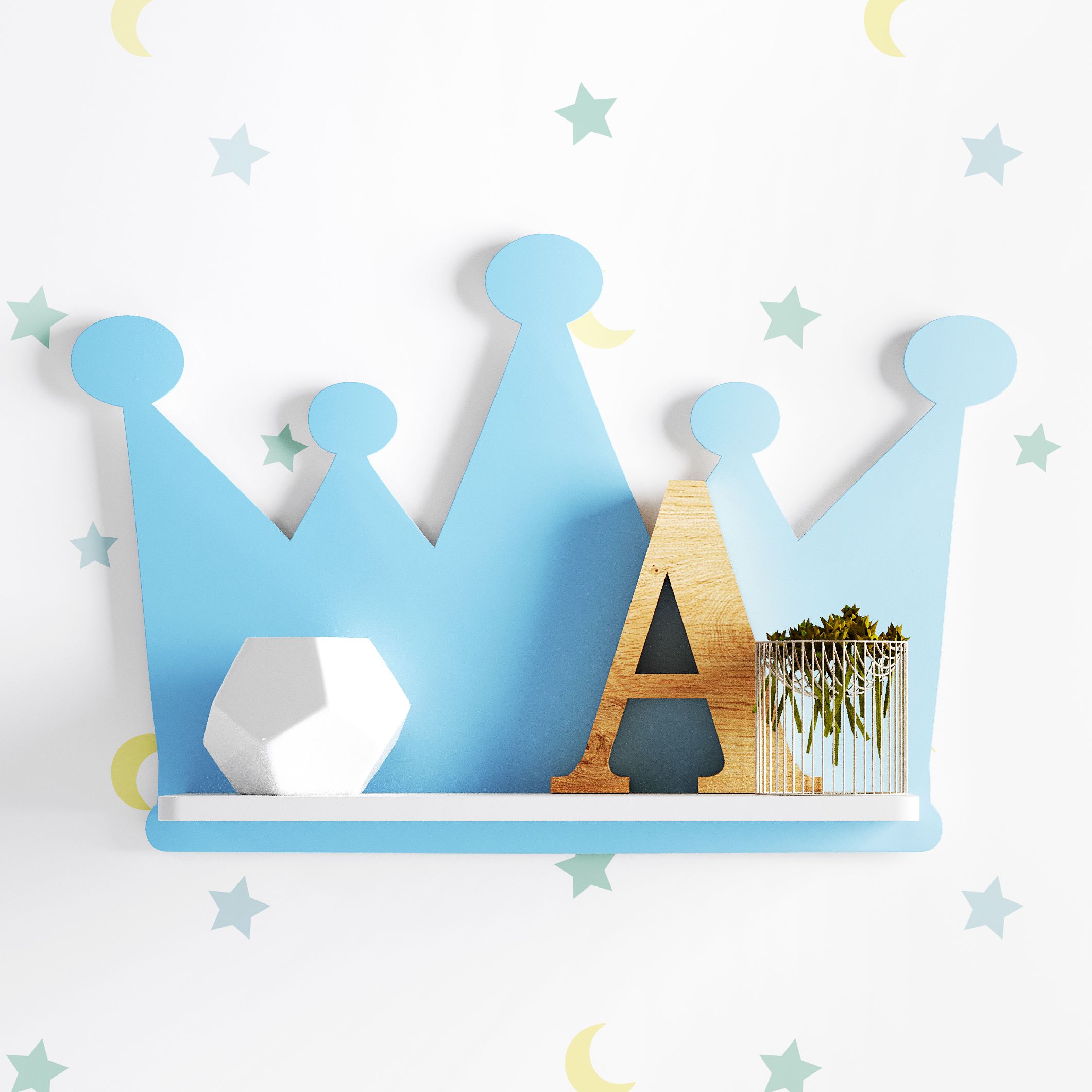 Prateleira MDF Coroa Azul Marinho