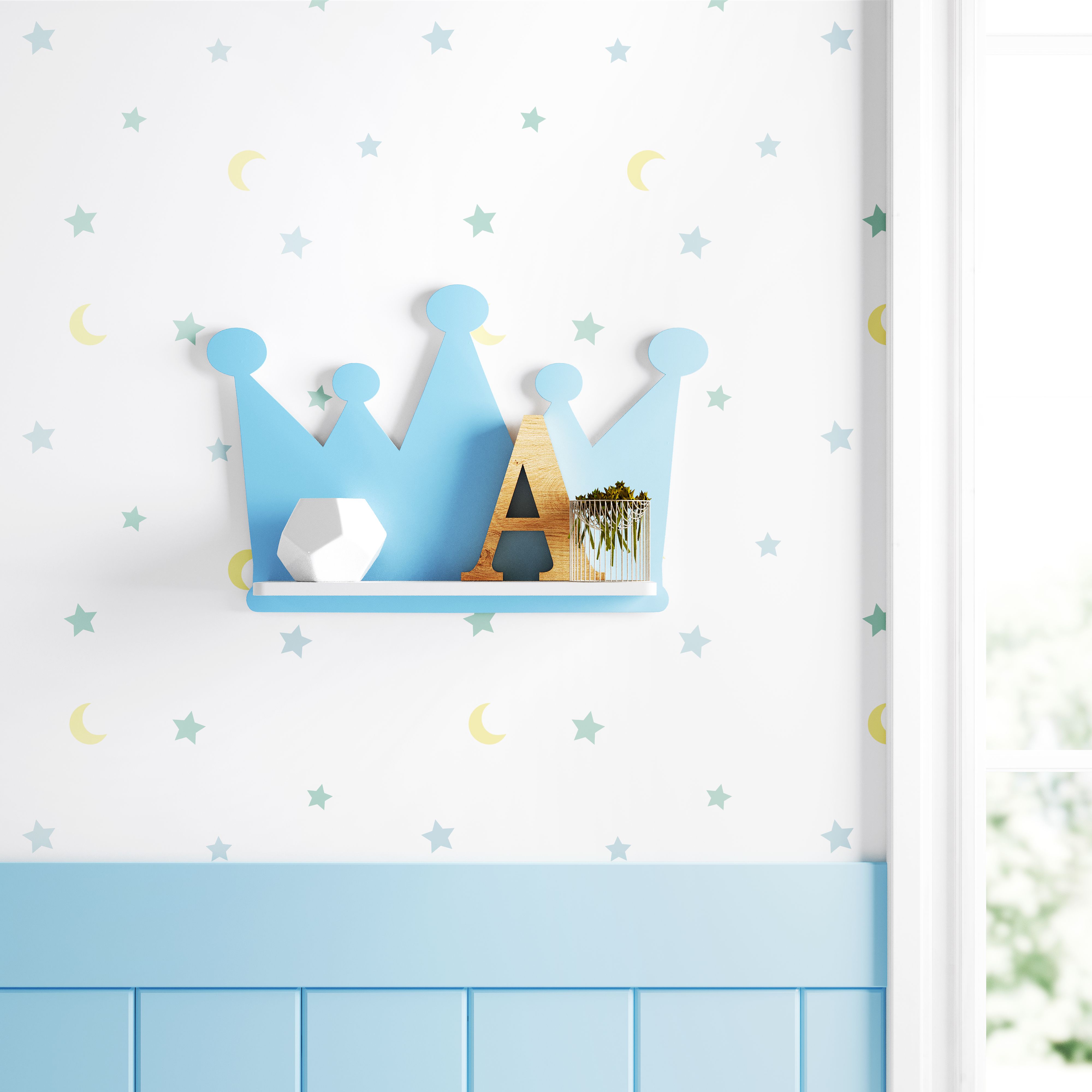 Prateleira MDF Coroa Azul Marinho