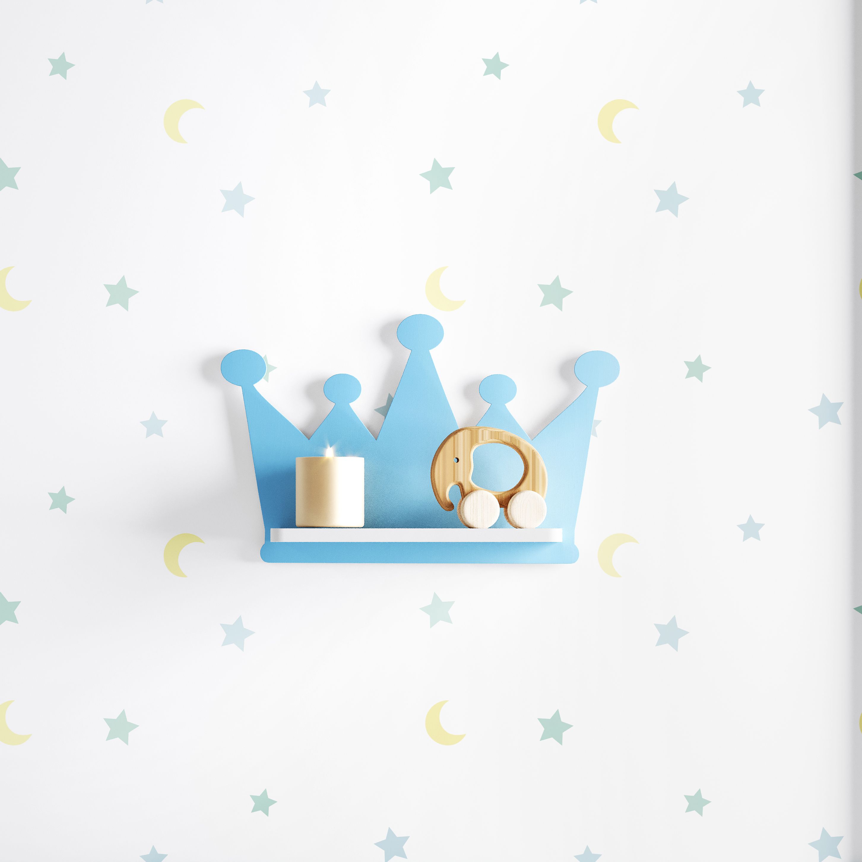 Prateleira MDF Coroa Azul Marinho