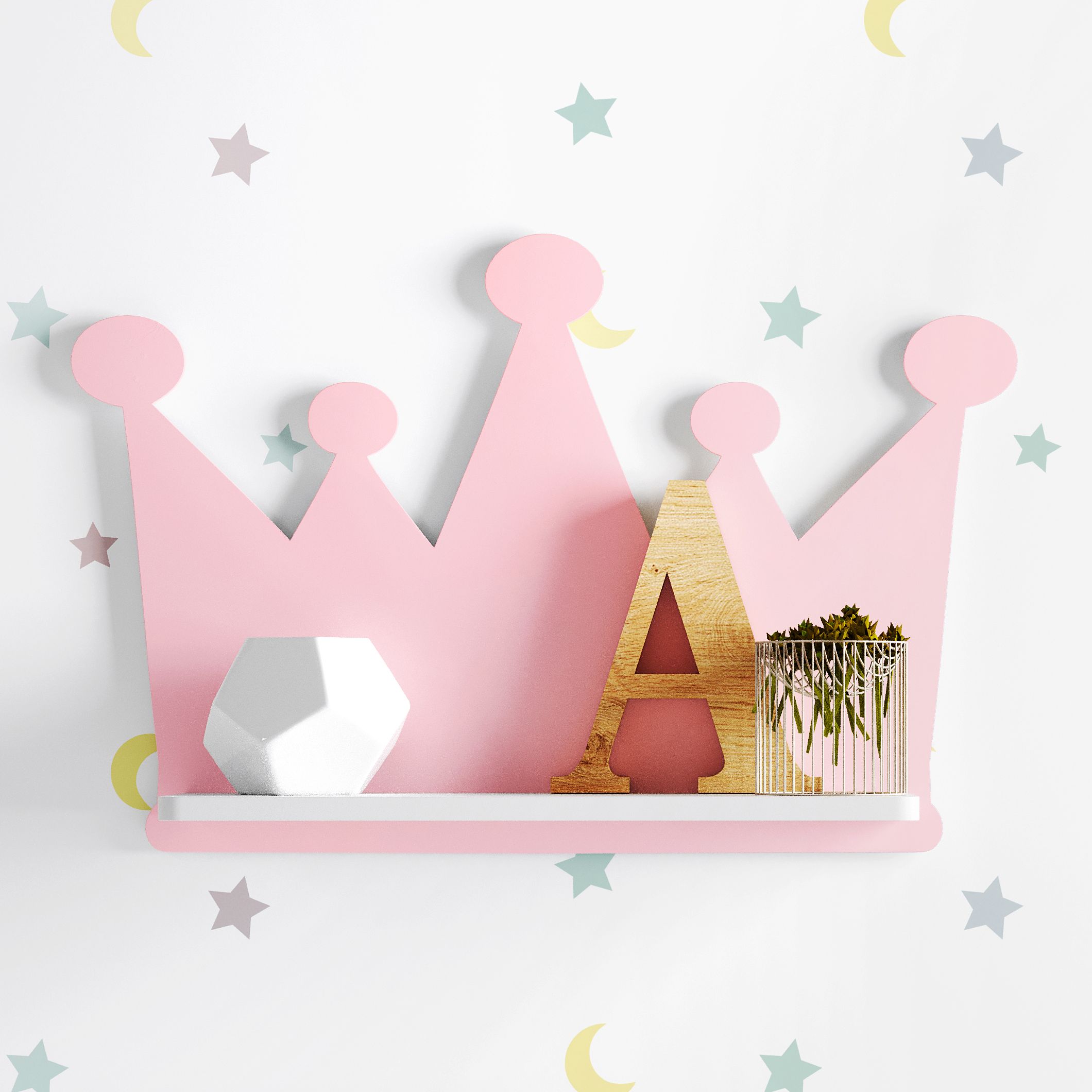 Prateleira MDF Coroa Azul Marinho