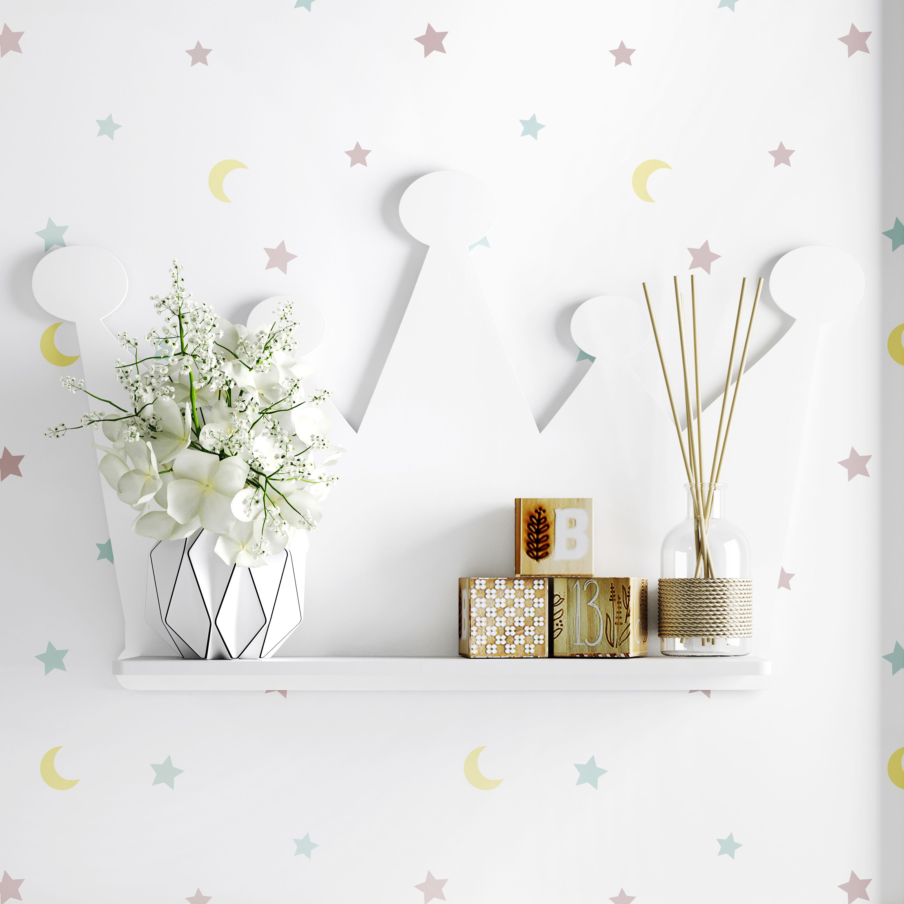 Prateleira MDF Coroa Azul Marinho