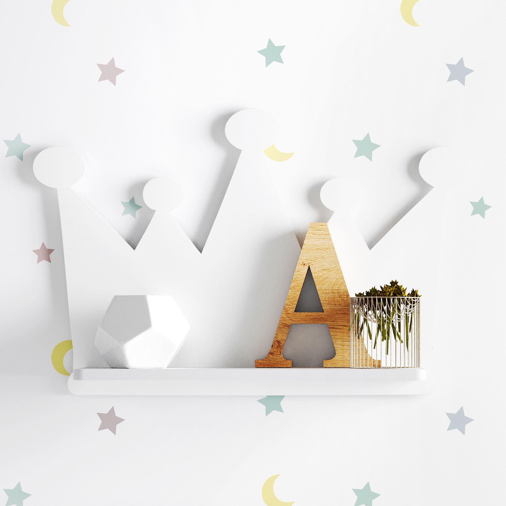 Prateleira MDF Coroa Azul Marinho