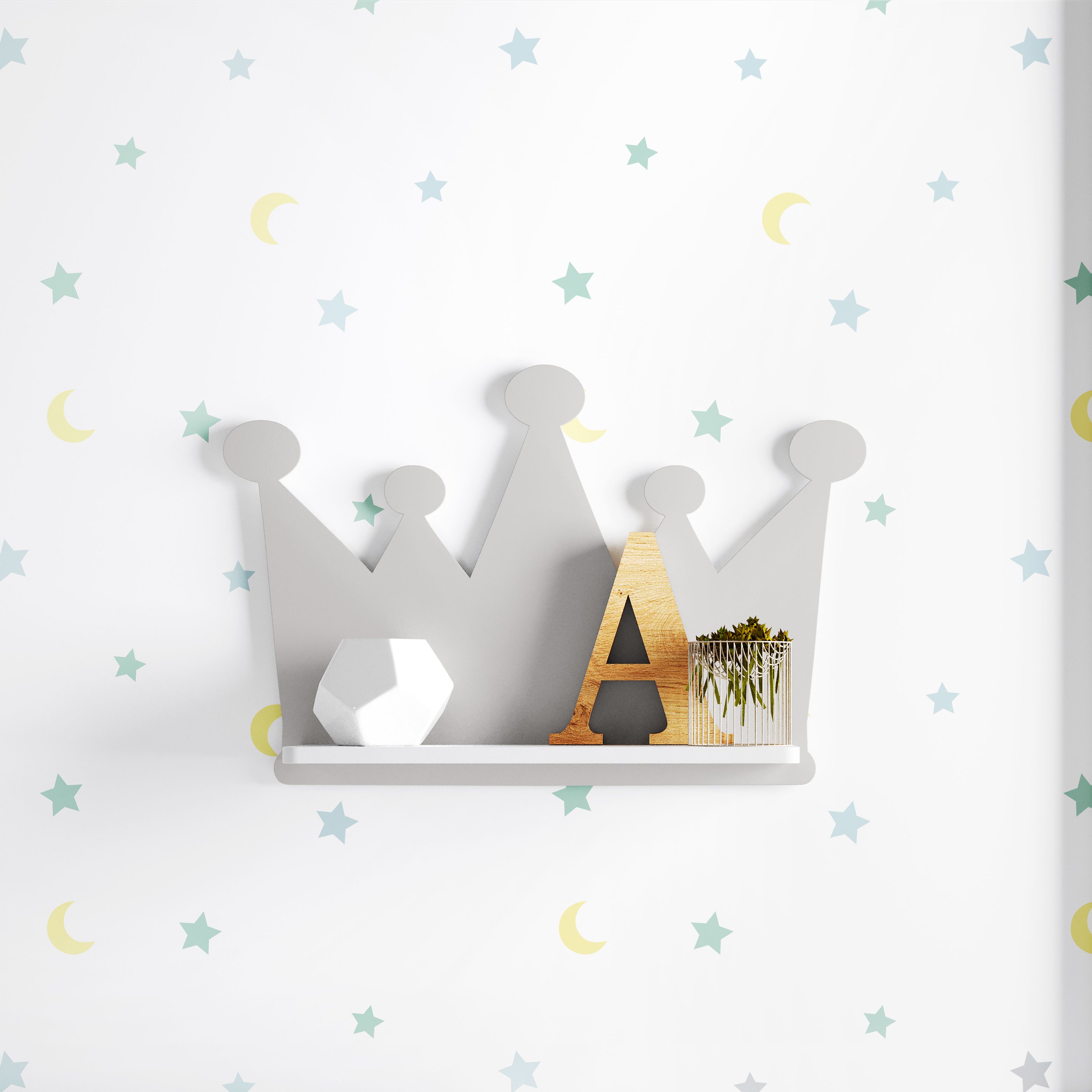 Prateleira MDF Coroa Azul Marinho