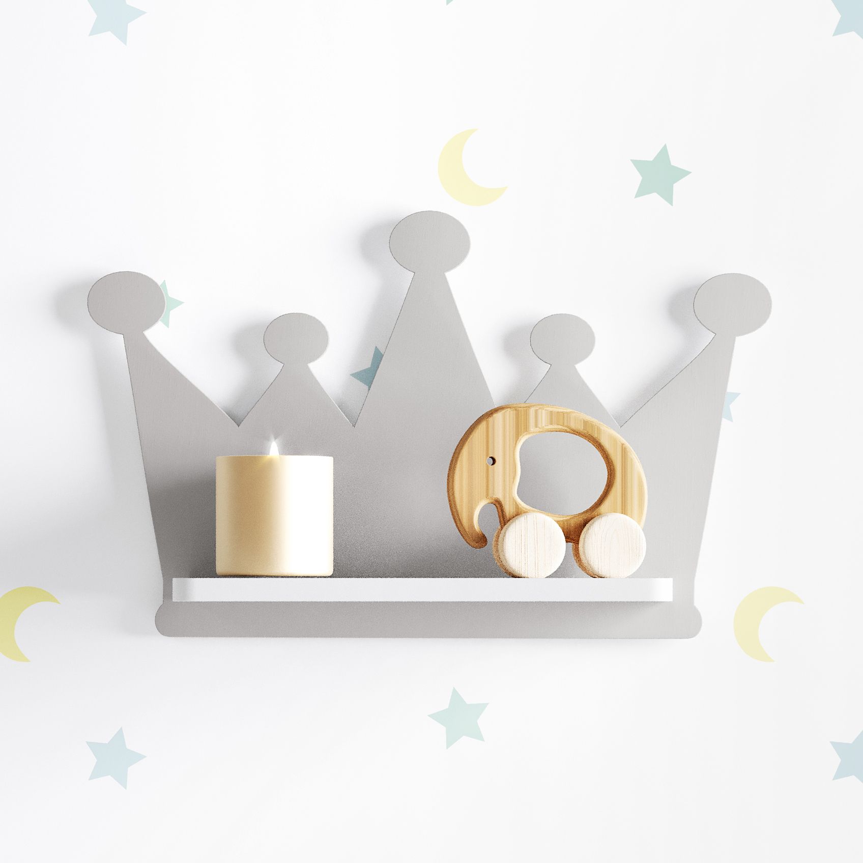 Prateleira MDF Coroa Azul Marinho