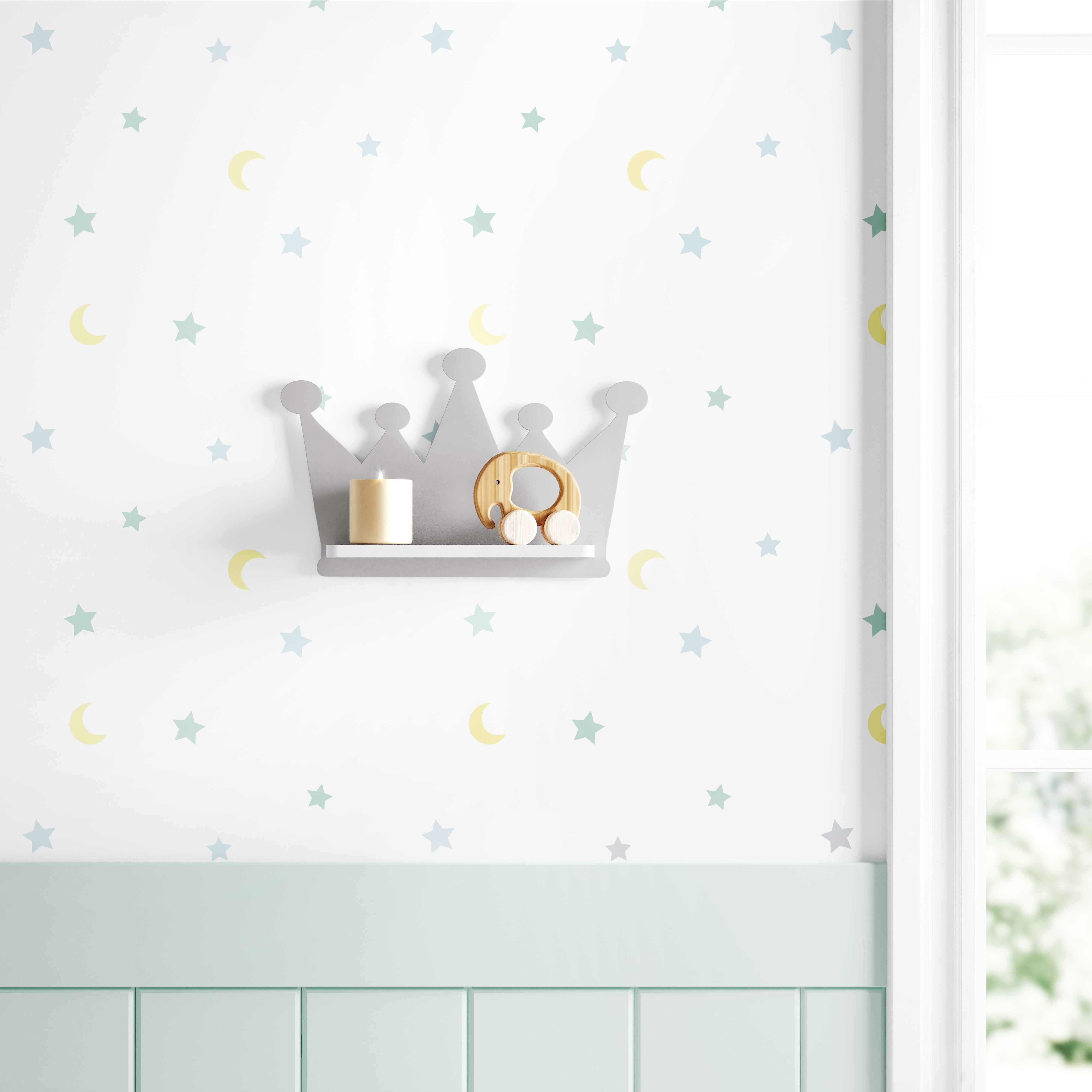 Prateleira MDF Coroa Azul Marinho