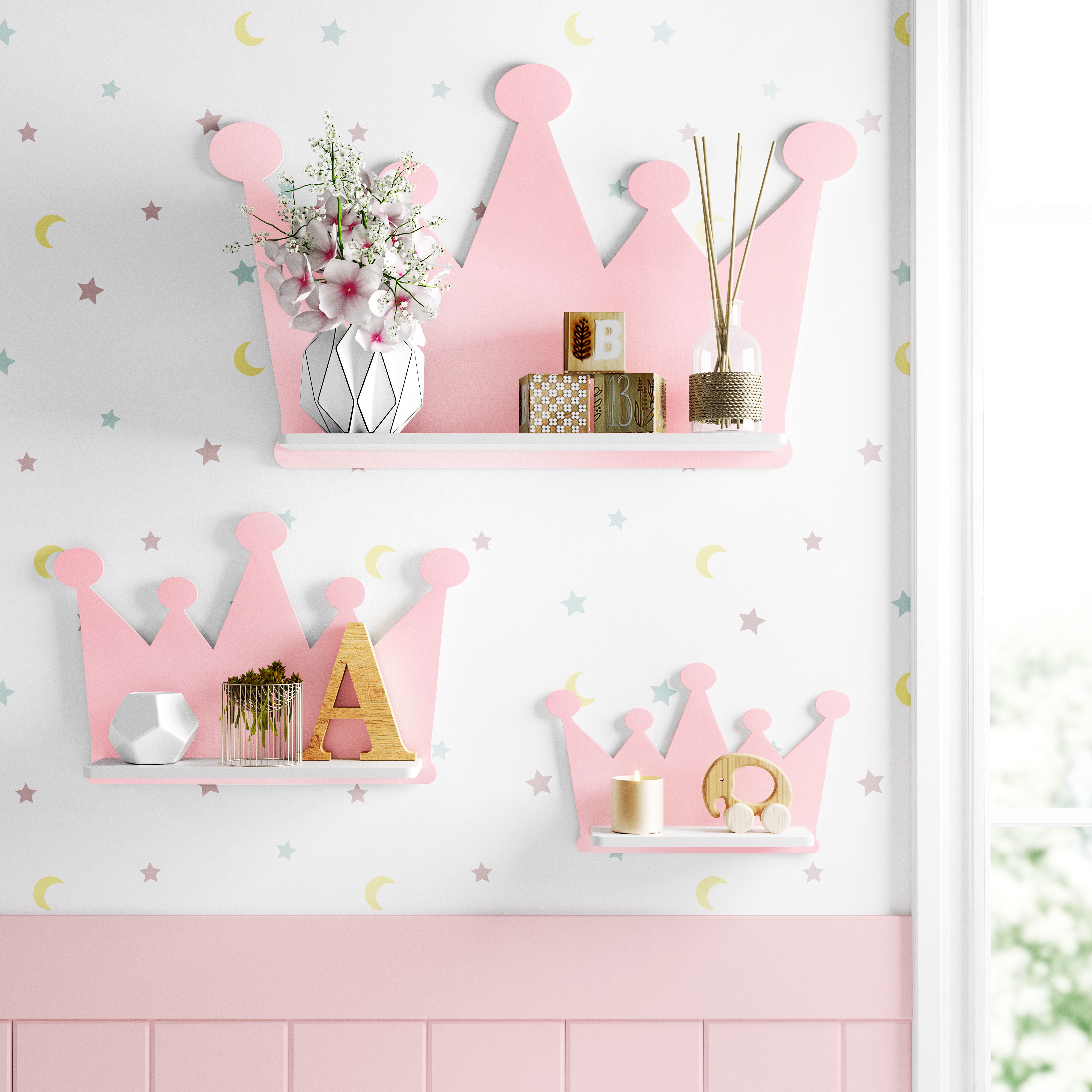 Trio de Prateleiras Coroa Azul Marinho 3 Peças