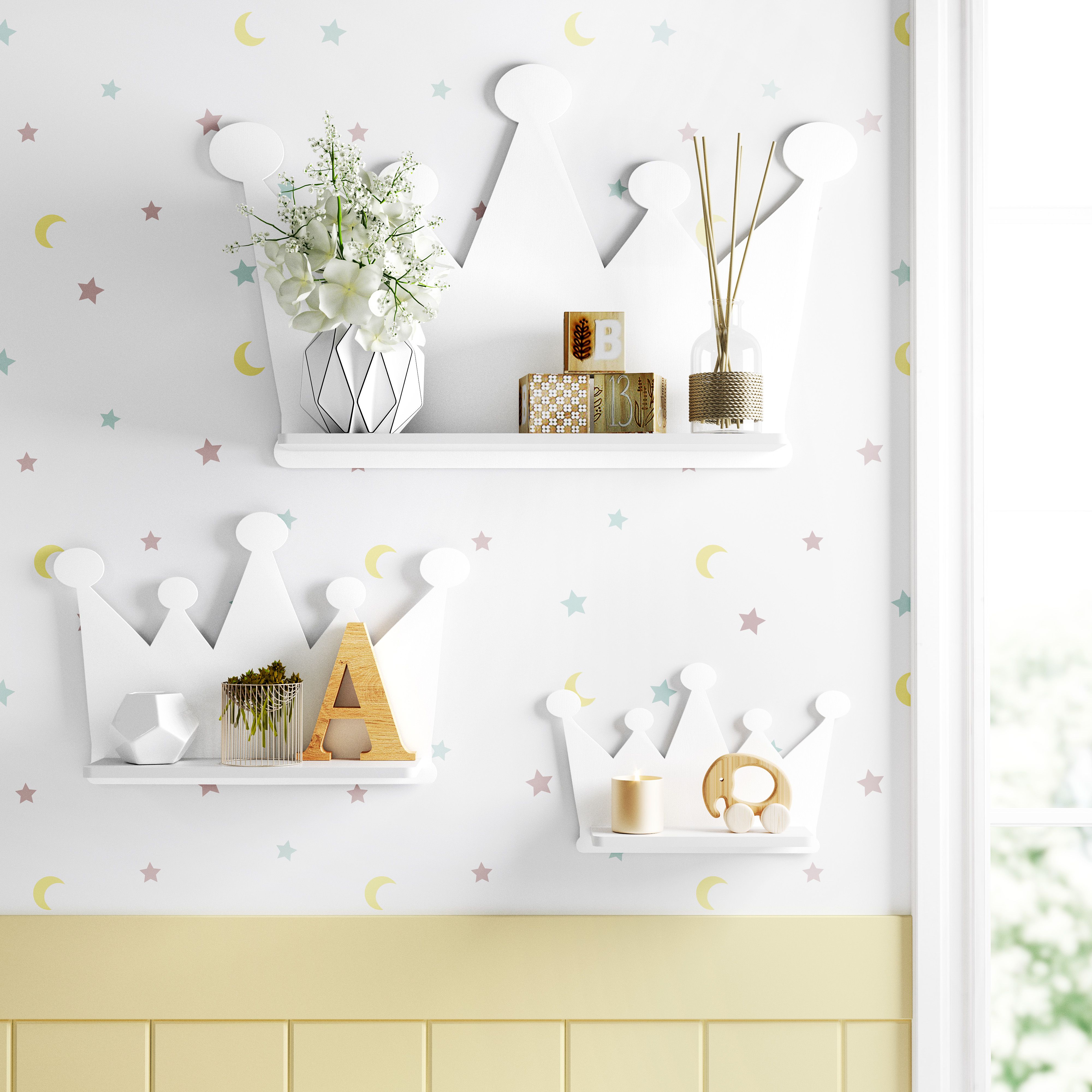 Trio de Prateleiras Coroa Azul Marinho 3 Peças