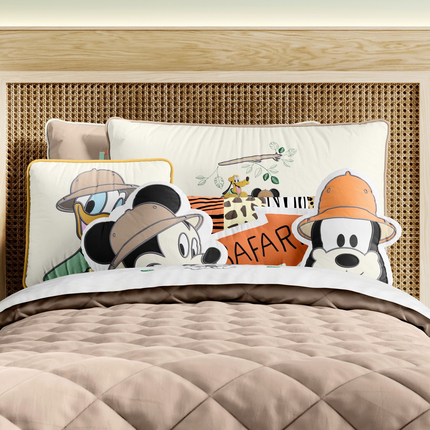 Kit Cama Infantil Solteiro Mickey Mouse Safári