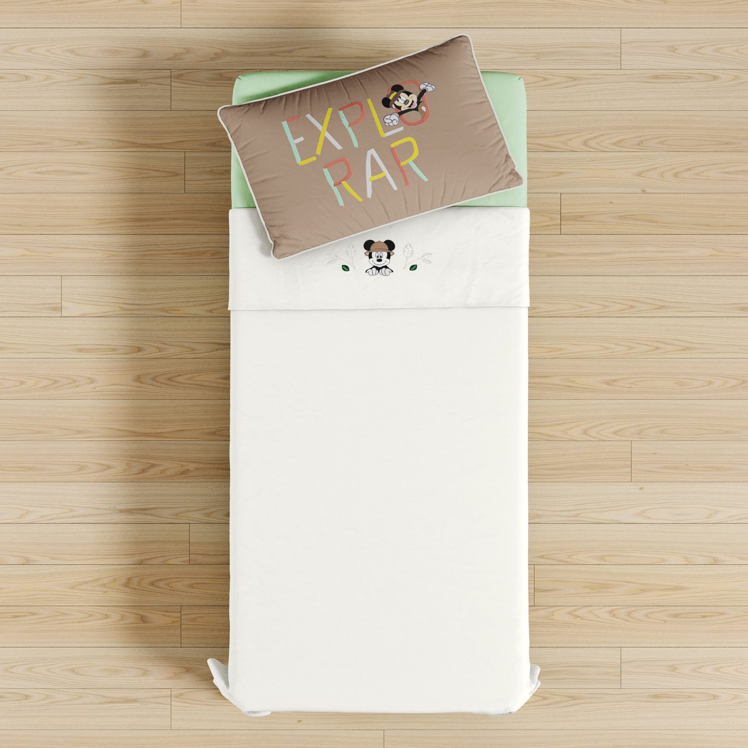 Kit Cama Infantil Solteiro Mickey Mouse Safári