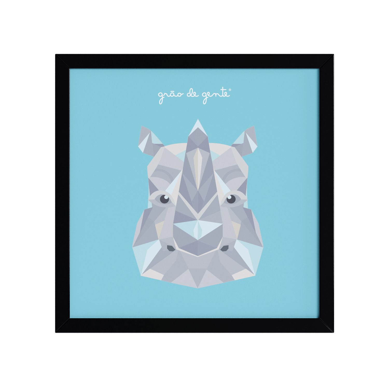 Quadro Rinoceronte Geométrico 38cm