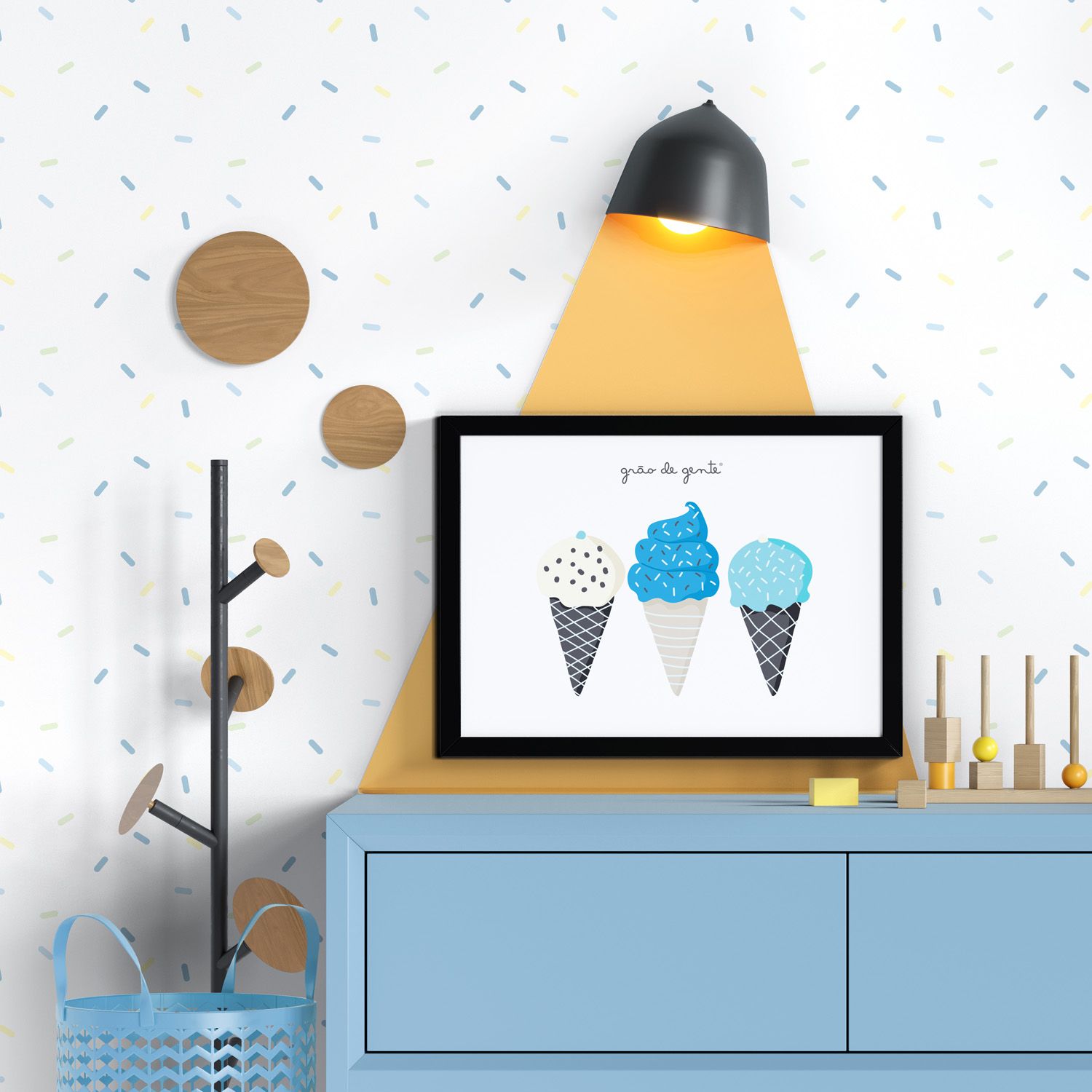 Quadro Sorvetes Listrados 46cm