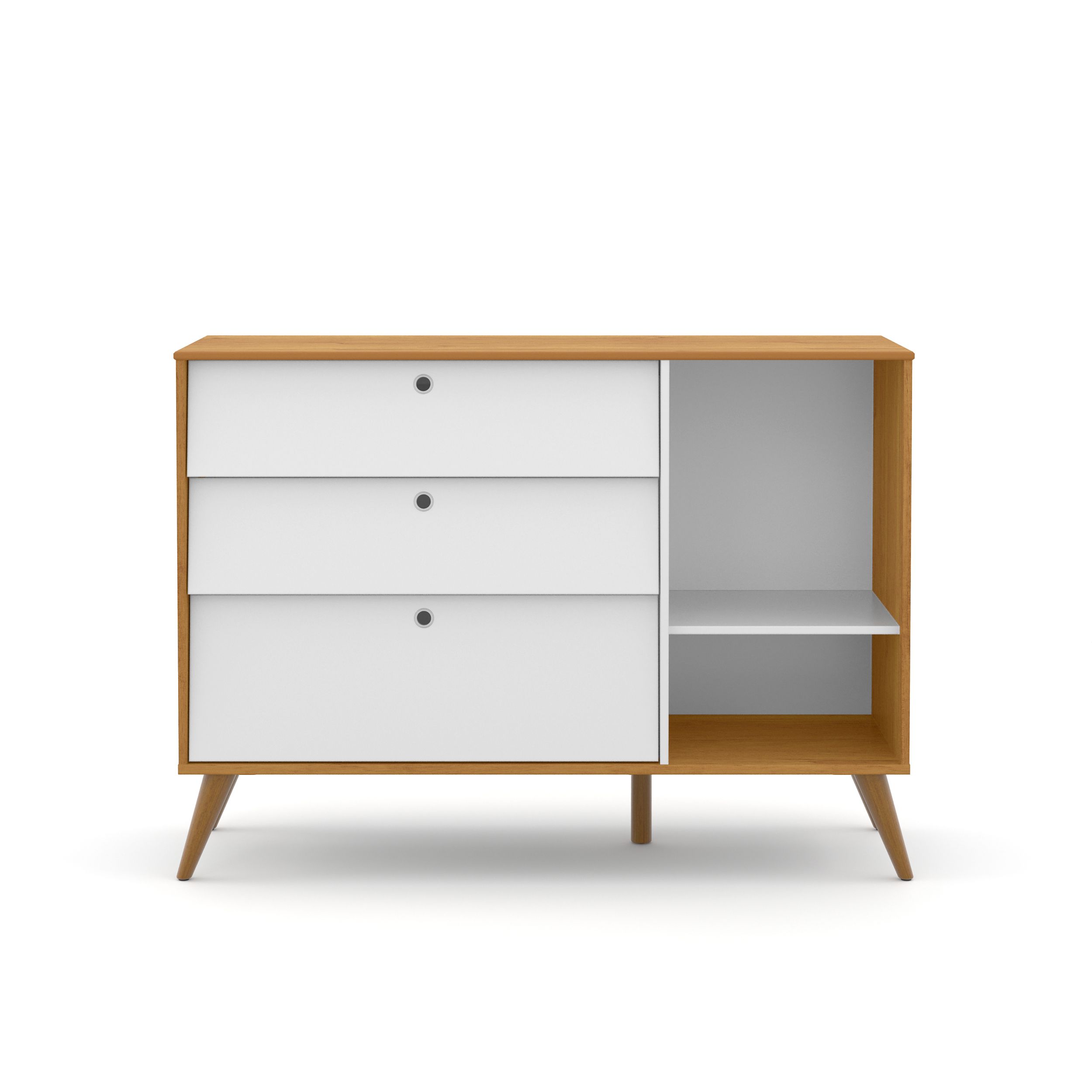 Cômoda Infantil Branco Soft com Porta Gold Eco Wood