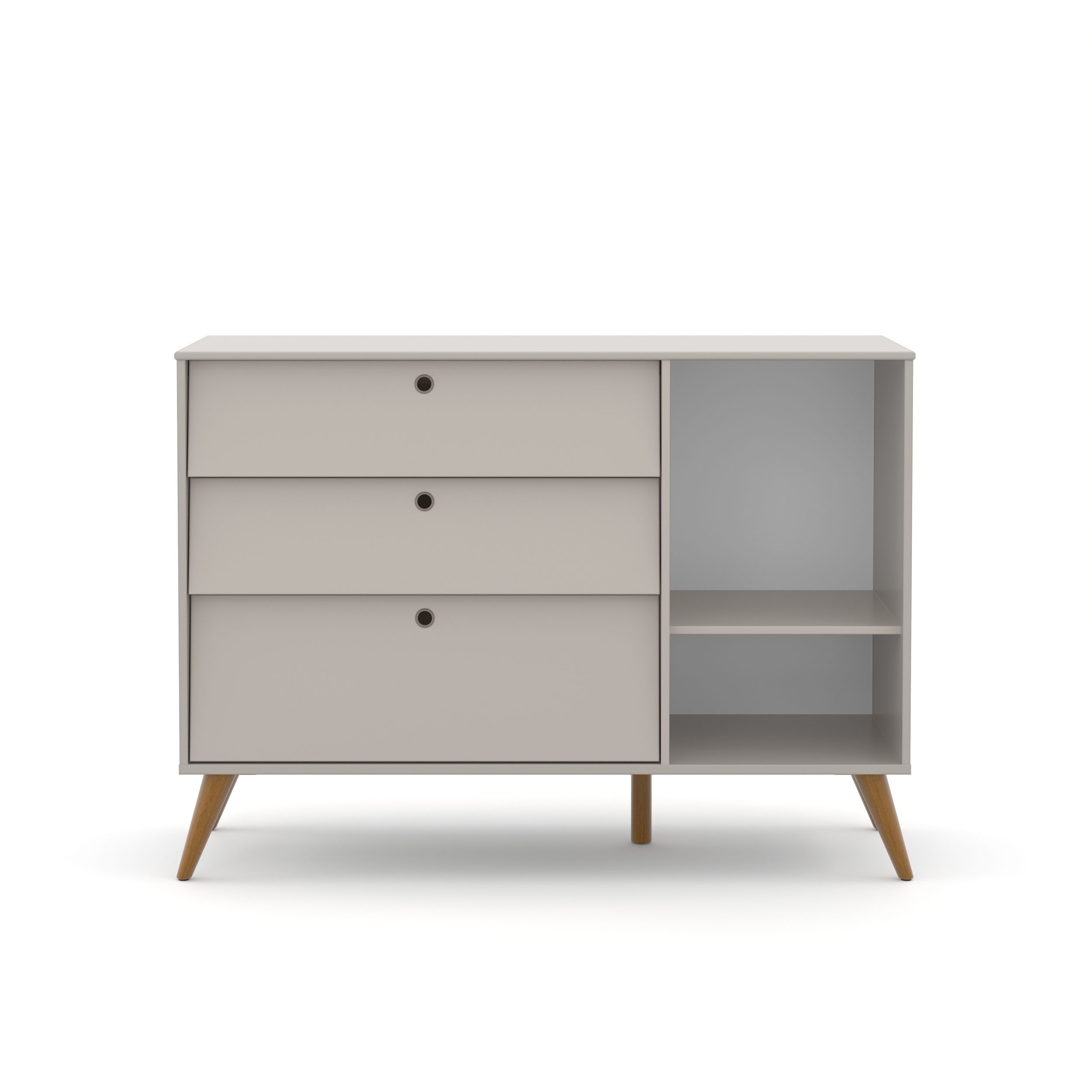 Cômoda Infantil Branco Soft com Porta Gold Eco Wood