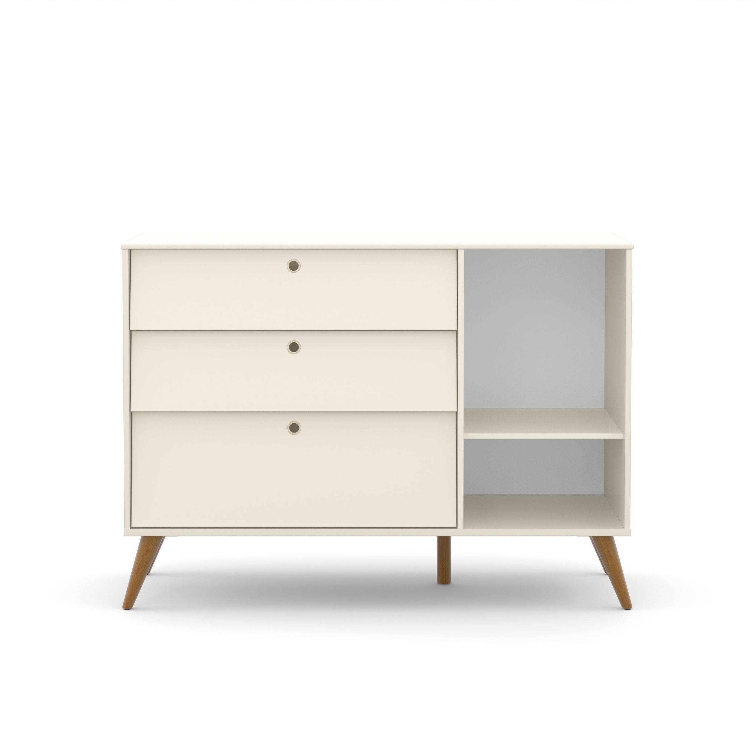 Cômoda Infantil Branco Soft com Porta Gold Eco Wood