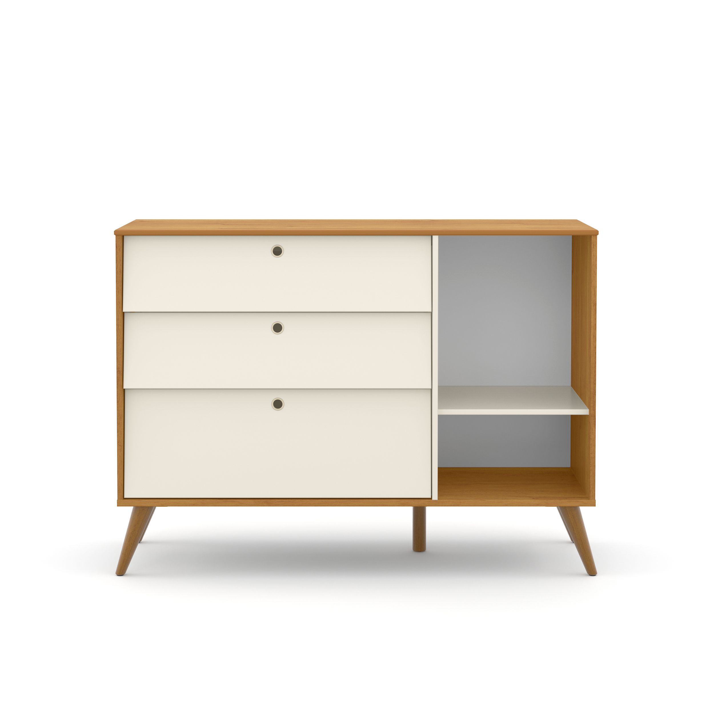 Cômoda Infantil Branco Soft com Porta Gold Eco Wood