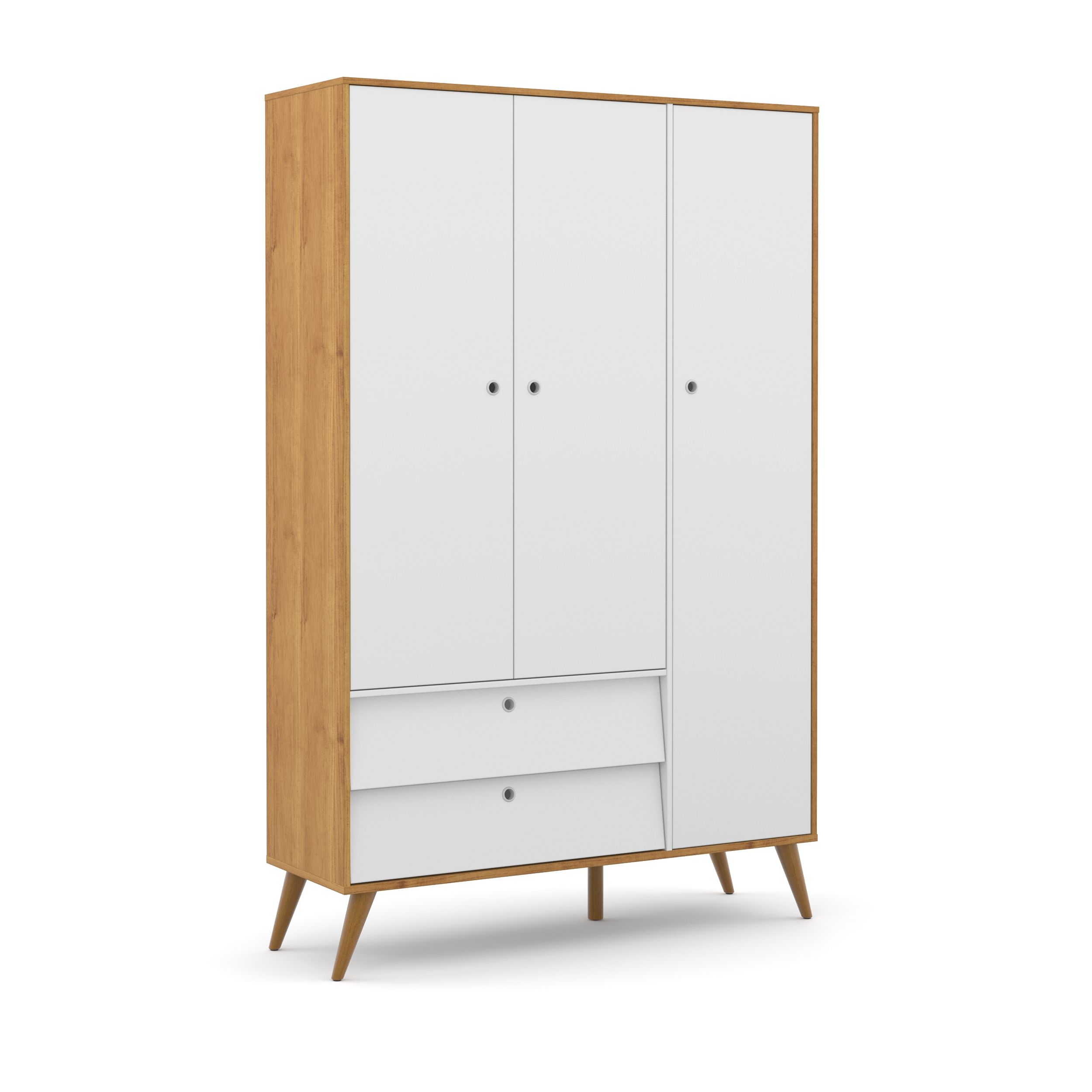 Guarda Roupa Infantil Branco Soft 3 Portas Gold Eco Wood