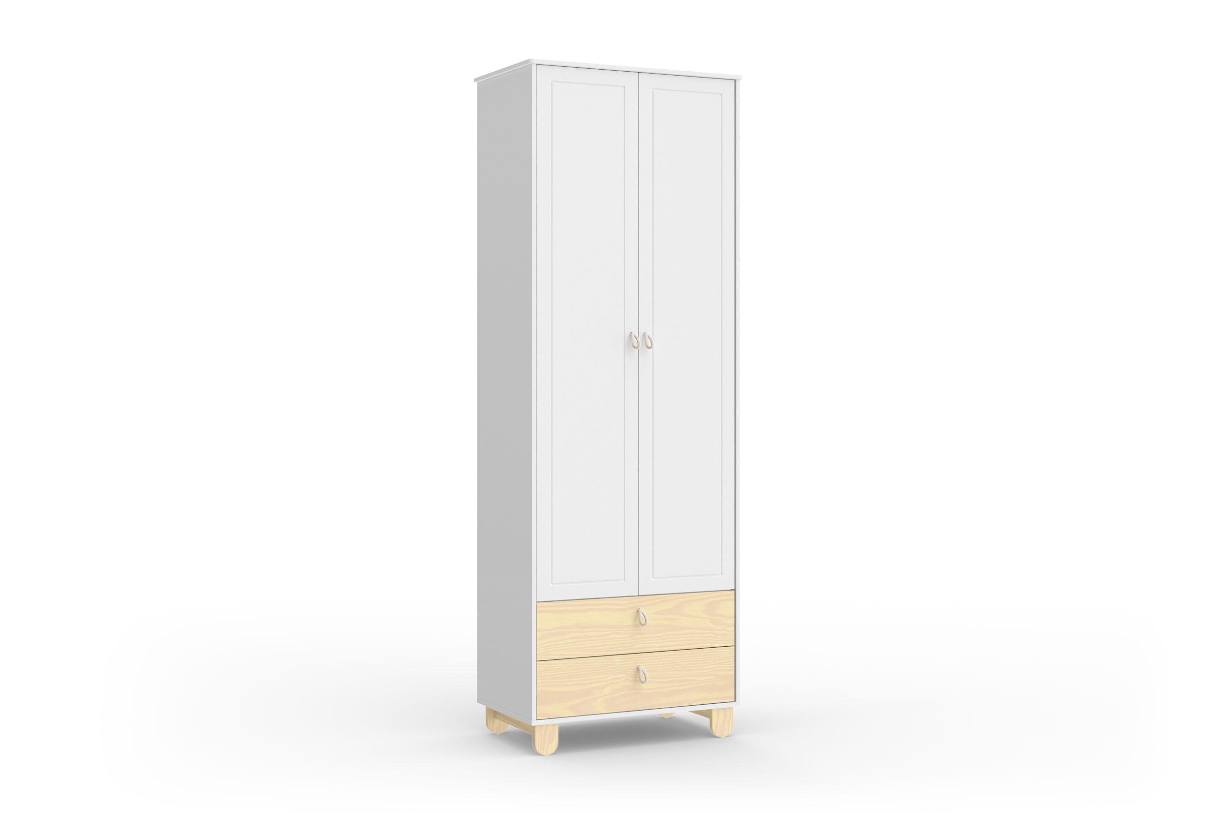 Guarda Roupa Infantil Branco Soft 2 Portas Rope Natural