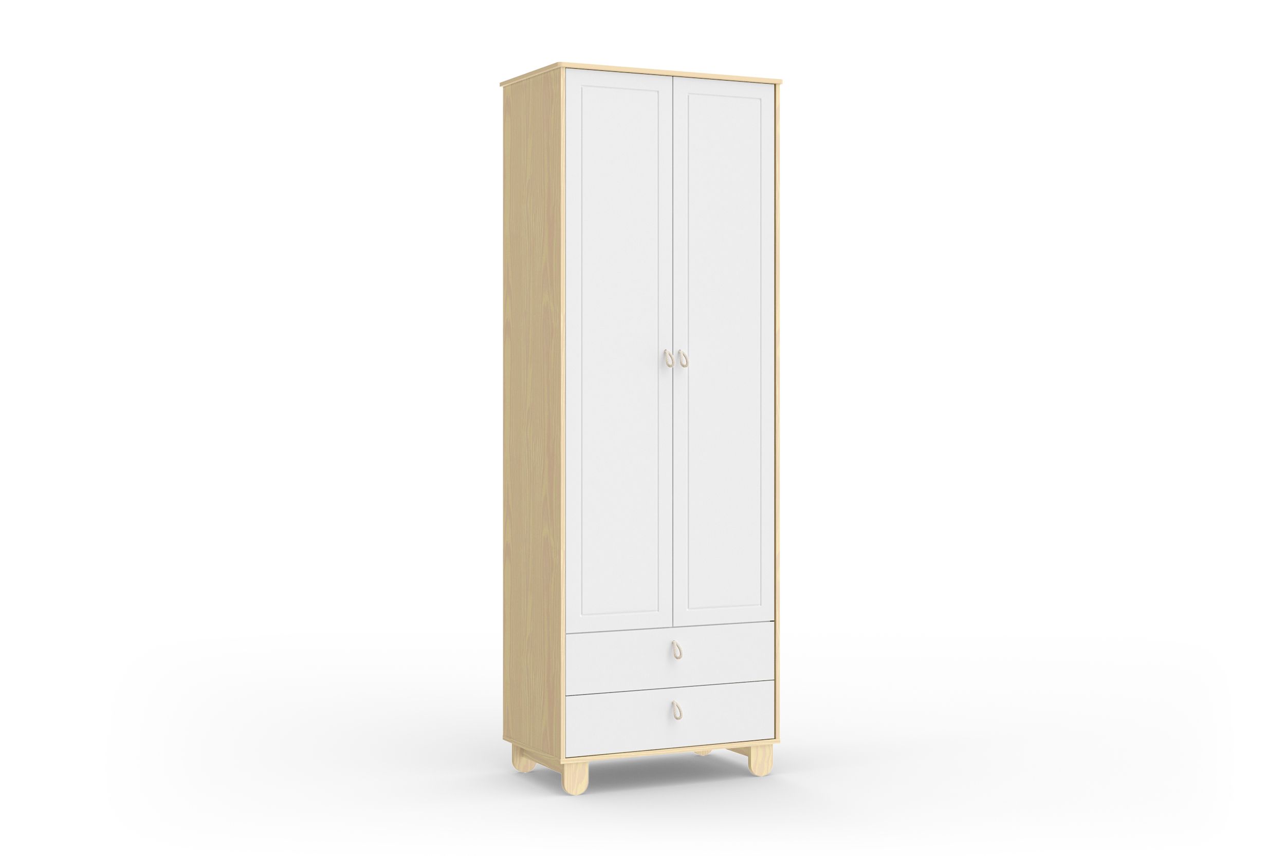 Guarda Roupa Infantil Branco Soft 2 Portas Rope Natural