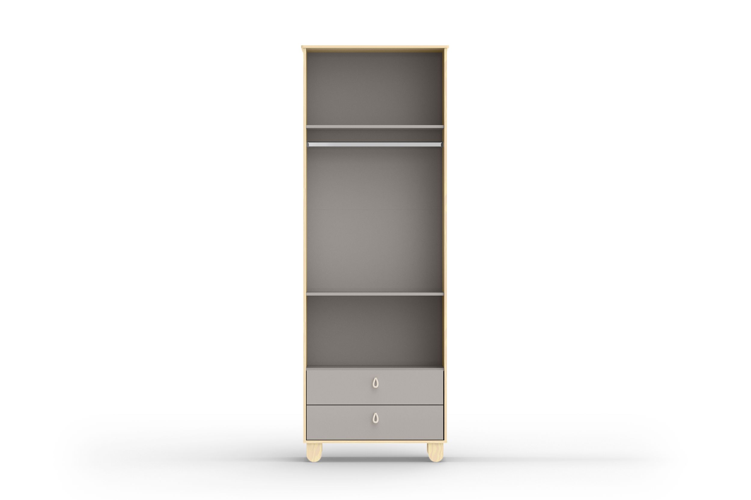 Guarda Roupa Infantil Branco Soft 2 Portas Rope Natural