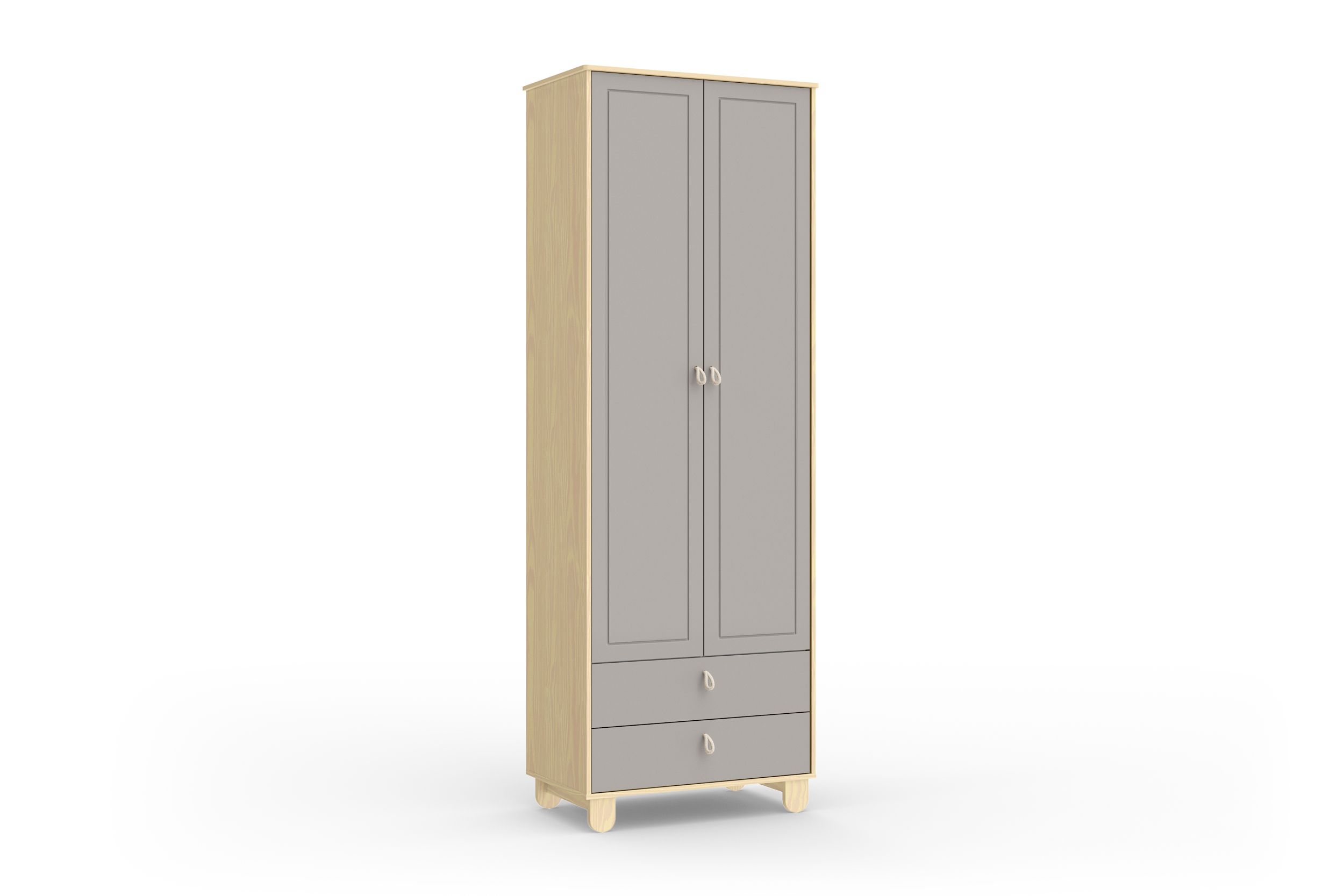 Guarda Roupa Infantil Branco Soft 2 Portas Rope Natural