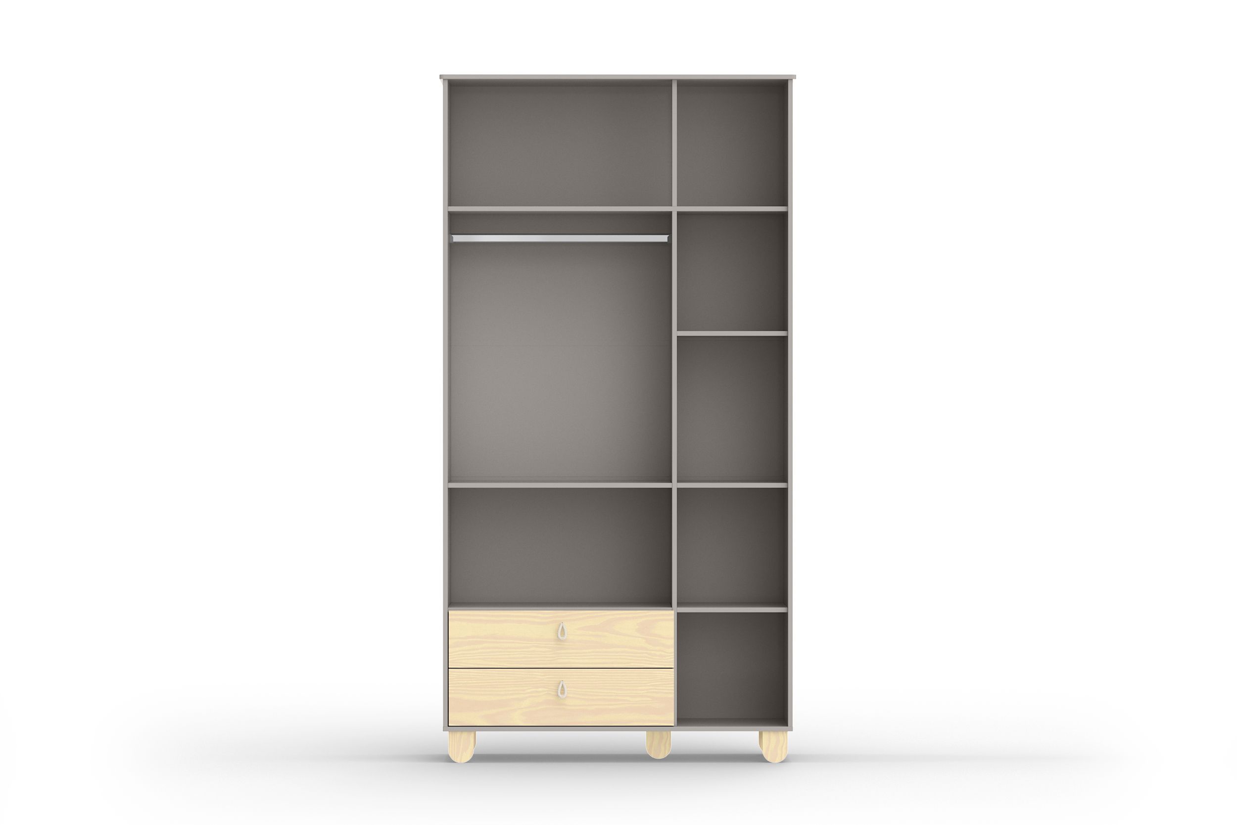 Guarda Roupa Infantil Branco Soft/Natural 3 Portas Rope Natural