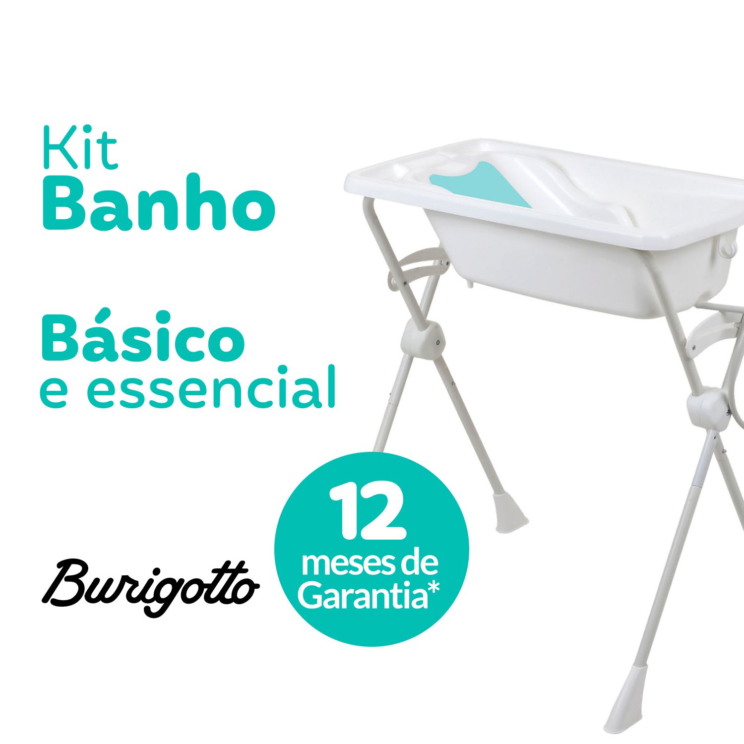 Kit Banho 2 em 1 com Banheira, Suporte e Assento Redutor Branco