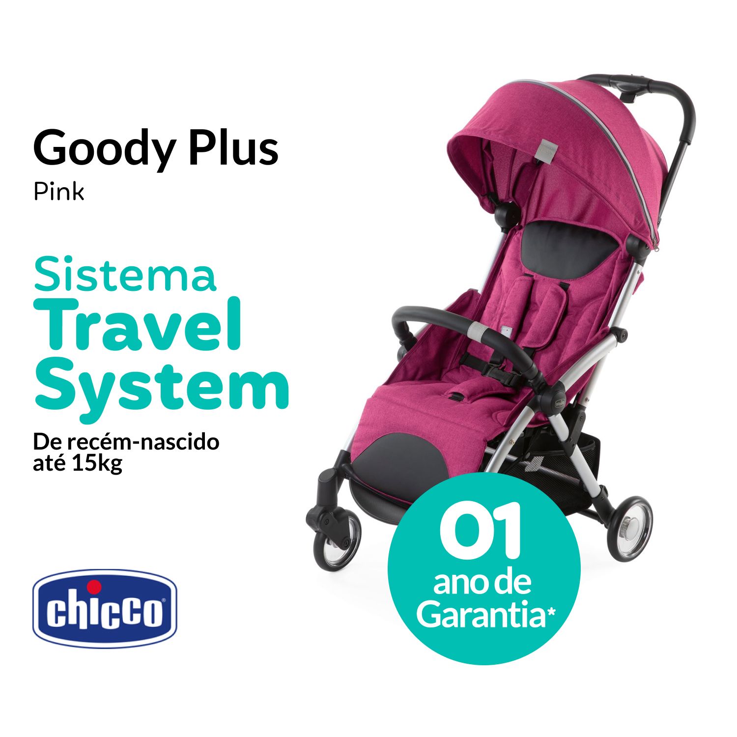 Carrinho de Bebê Goody Plus Pink