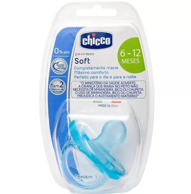 Chupeta Soft Sil Tam 2 Azul (6-12M)