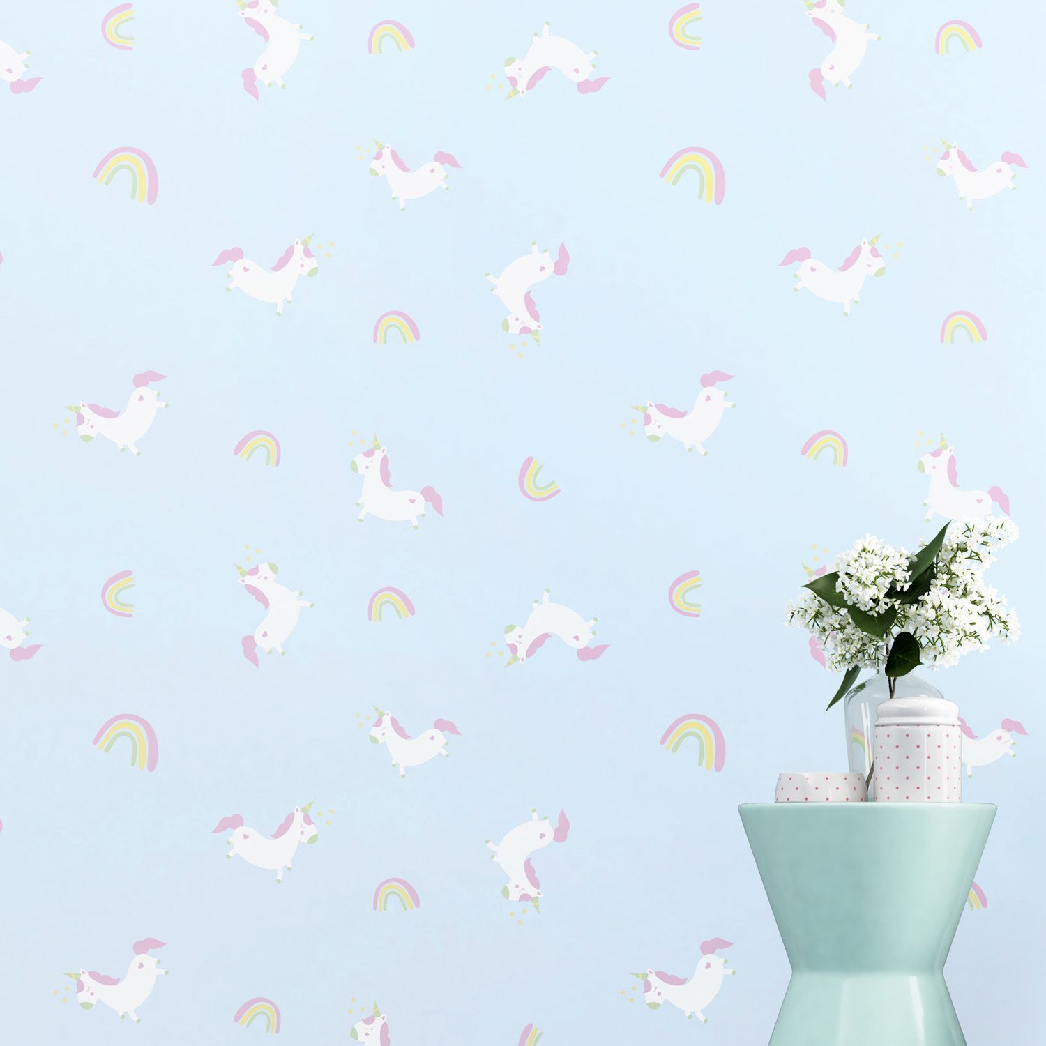 Papel de Parede Amiguinhas Unicórnio 3m