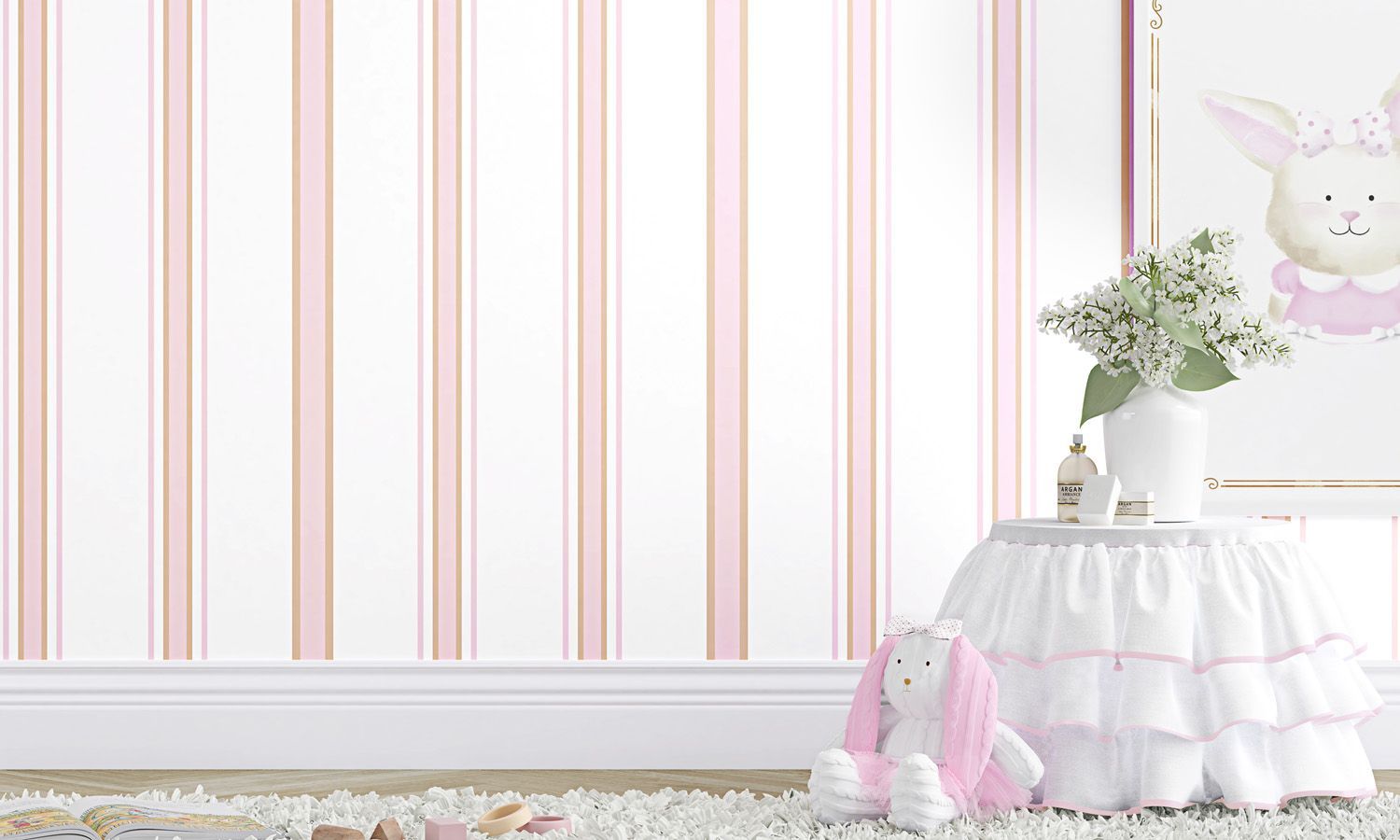 Papel de Parede Luxo Listrado Azul 3m