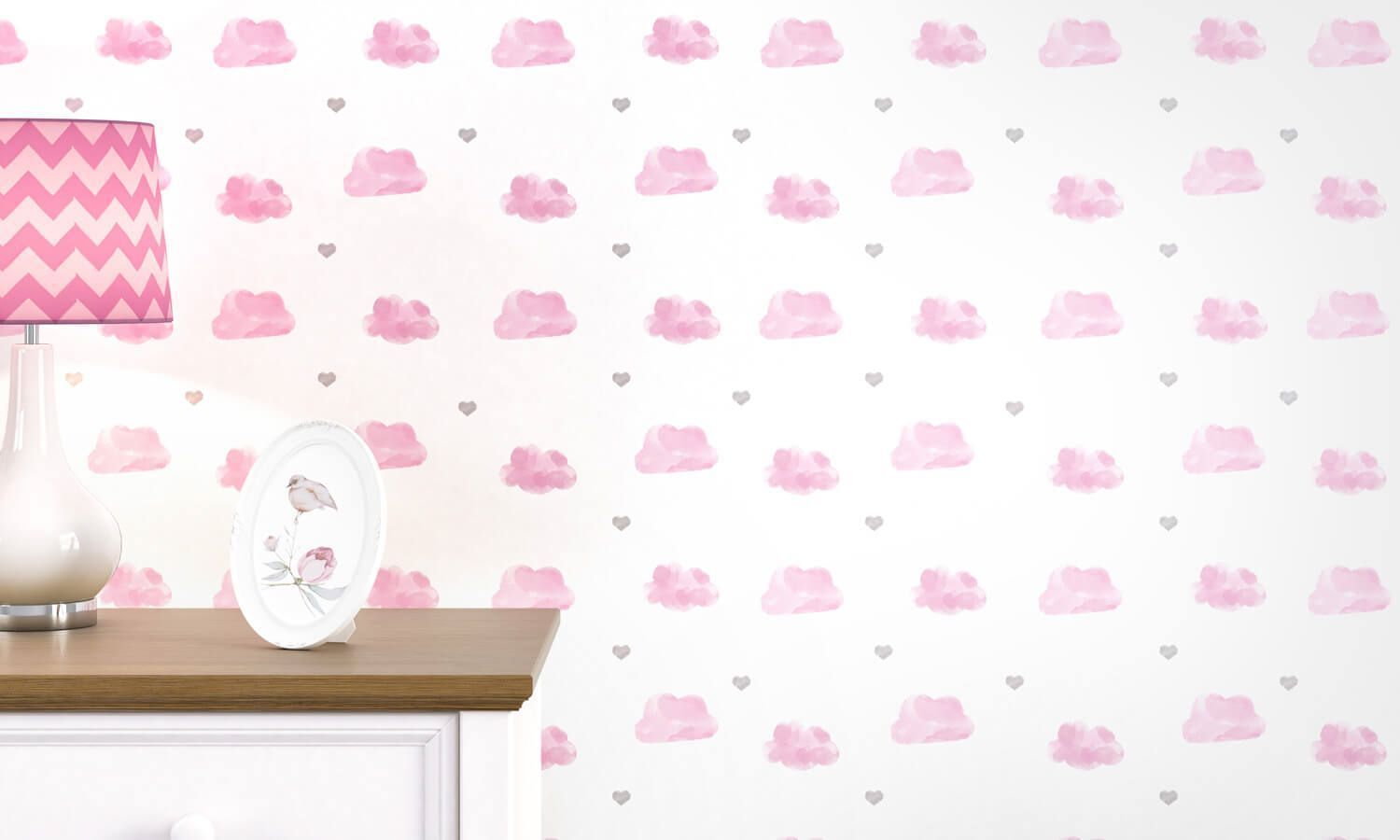 Papel de Parede Aquarela Chuva de Amor 3m