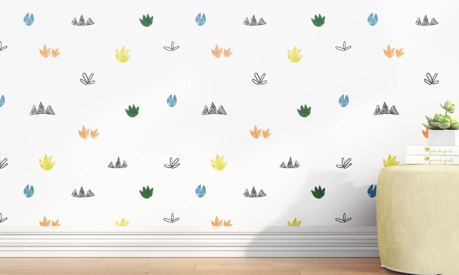 Papel de Parede Patinhas de Dinossauros 3m