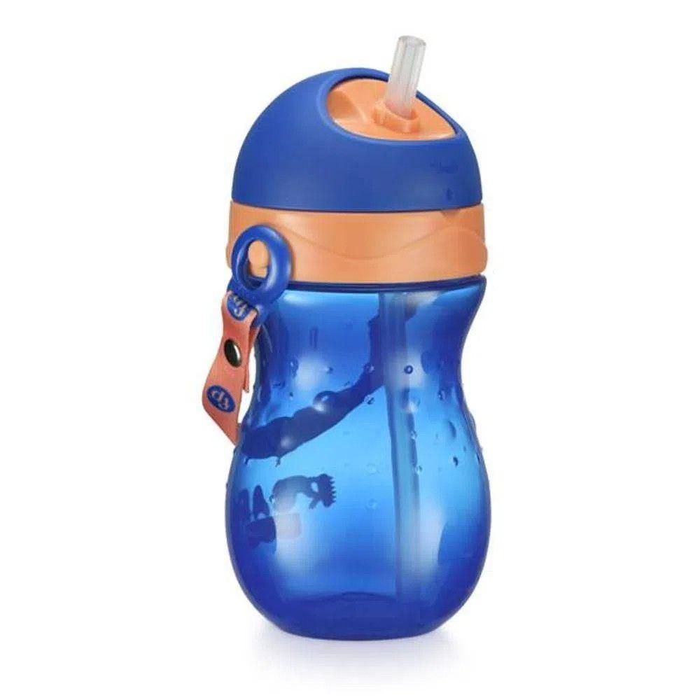 Copo com Canudo Playful Azul Twist