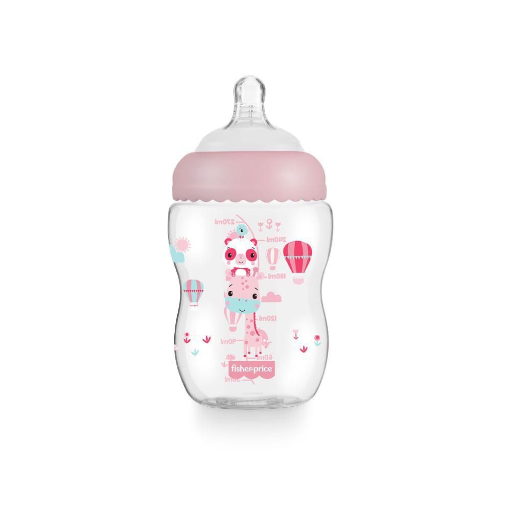 Mamadeira First Moments Rosa Algodão Doce 270ml (2M+)
