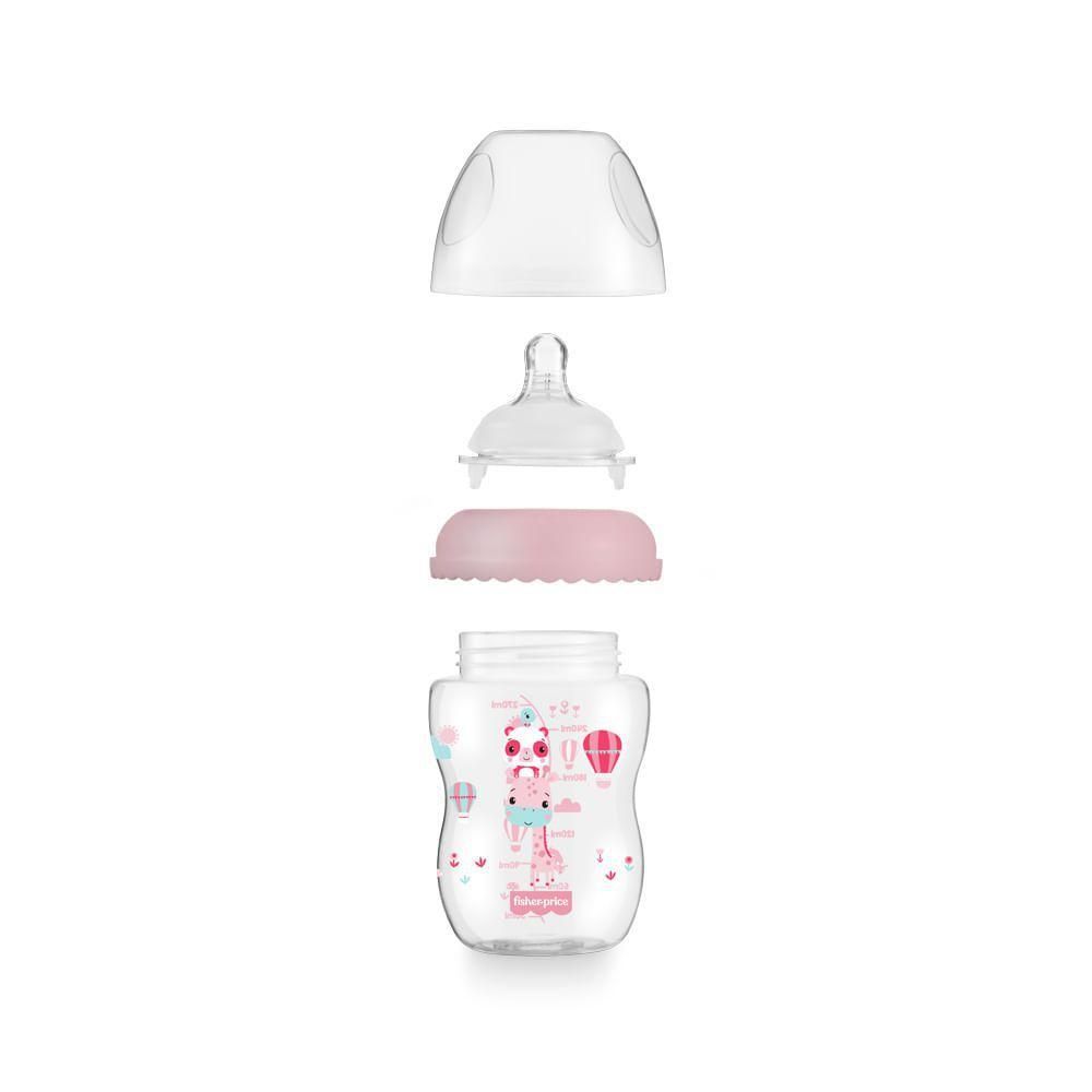 Mamadeira First Moments Rosa Algodão Doce 270ml (2M+)