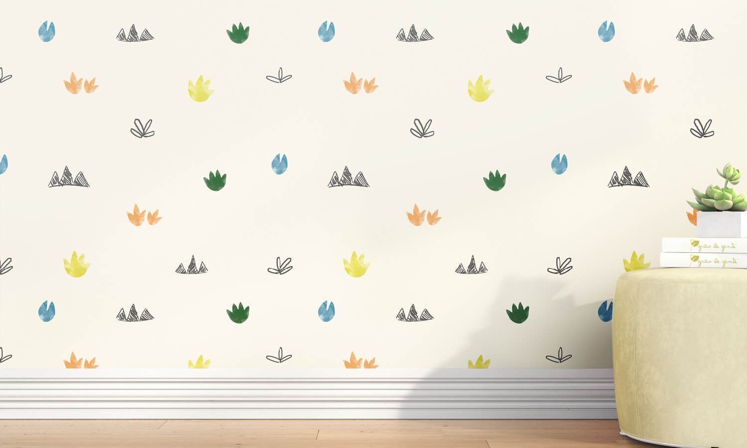 Papel de Parede Patinhas de Dinossauros 3m