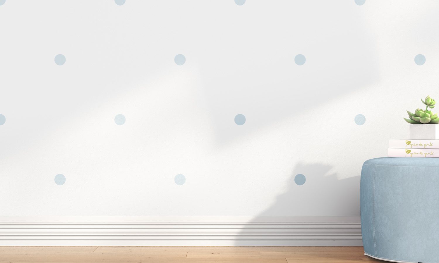 Papel de Parede Bolinhas Azul Bebê 3m