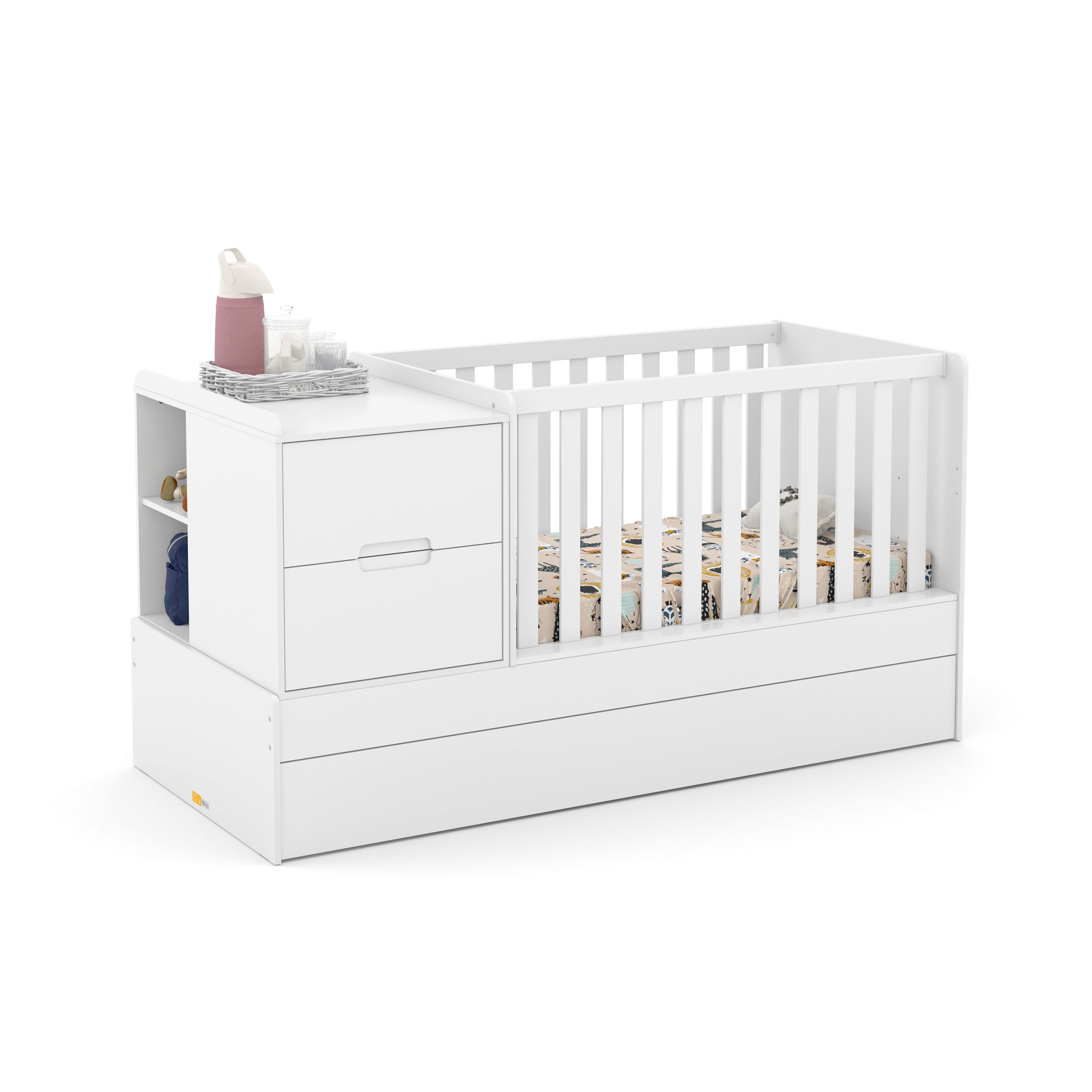 Berço com Trocador Branco Soft Formare