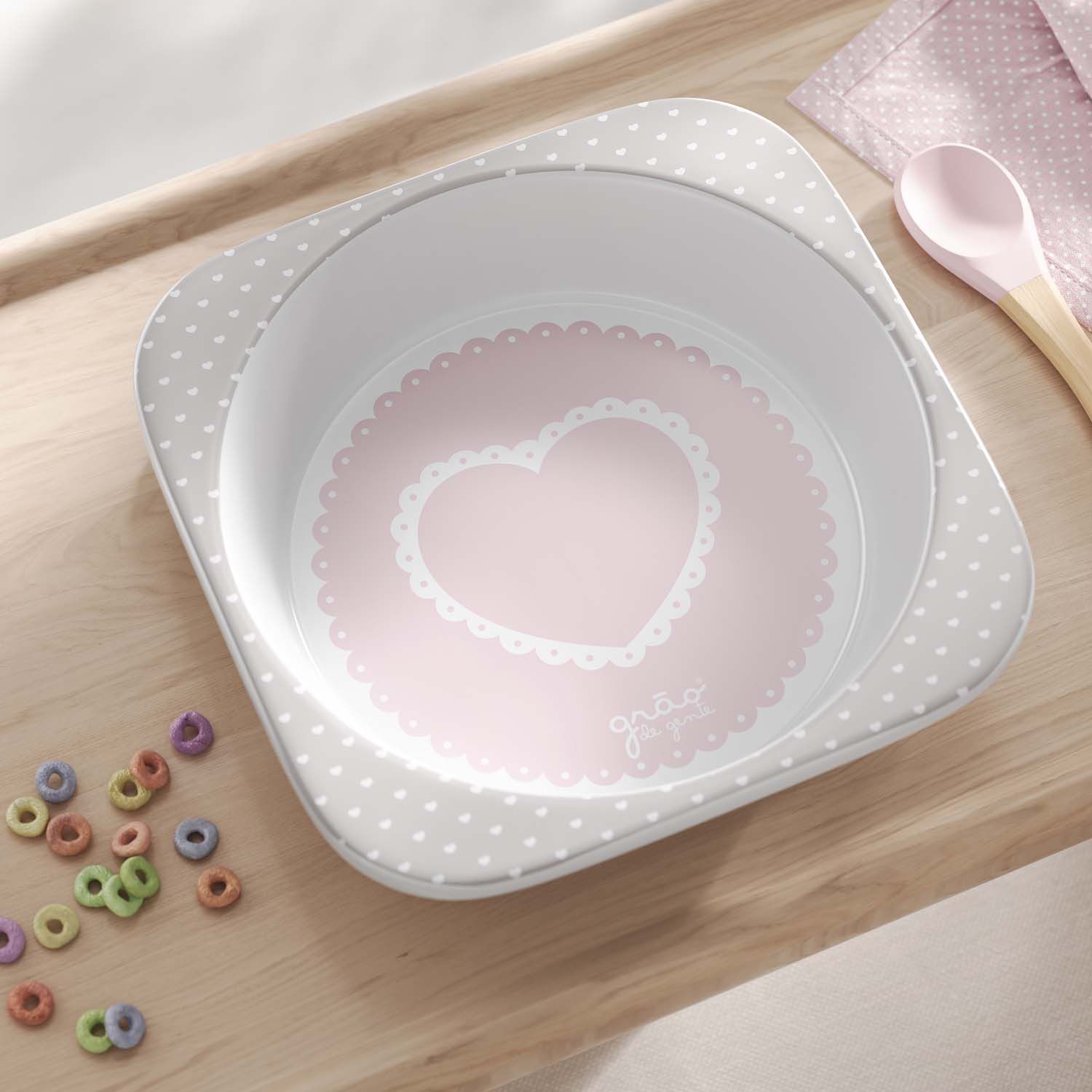 Kit Refeição com Copo e Talheres Coração