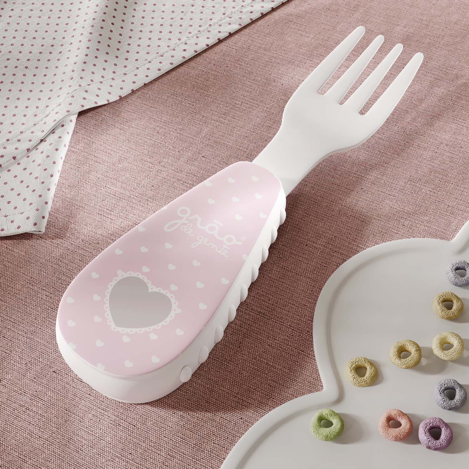 Kit Refeição com Copo e Talheres Coração